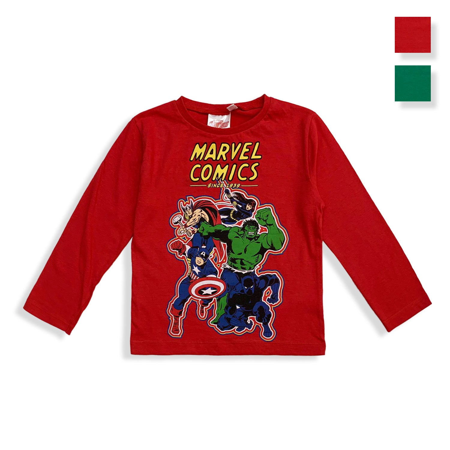 Maglia Marvel Avengers maglietta bambino maniche lunghe in cotone ufficiale 5560