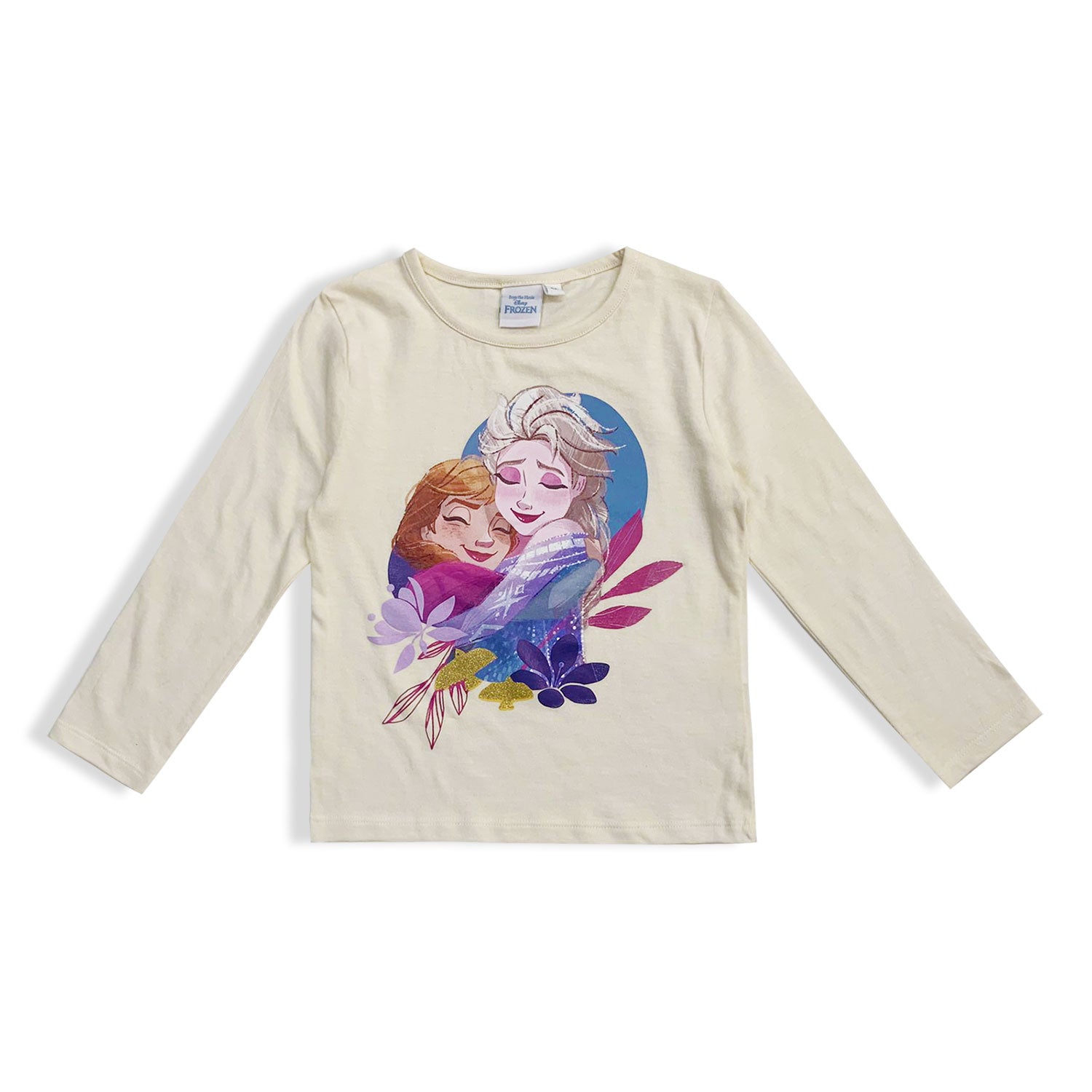 Maglietta Disney Frozen Anna e Elsa maniche lunghe bambina in cotone 5564