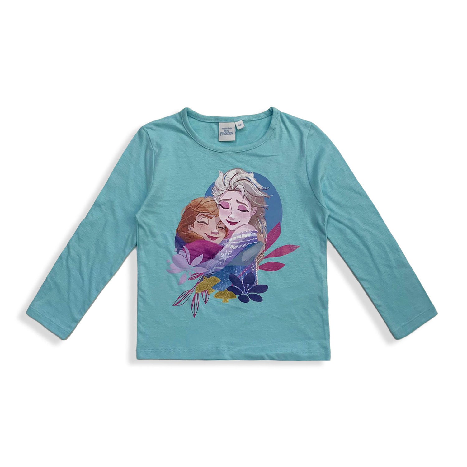 Maglietta Disney Frozen Anna e Elsa maniche lunghe bambina in cotone 5564