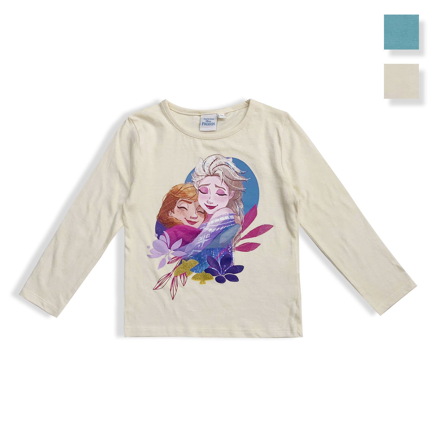 Maglietta Disney Frozen Anna e Elsa maniche lunghe bambina in cotone 5564