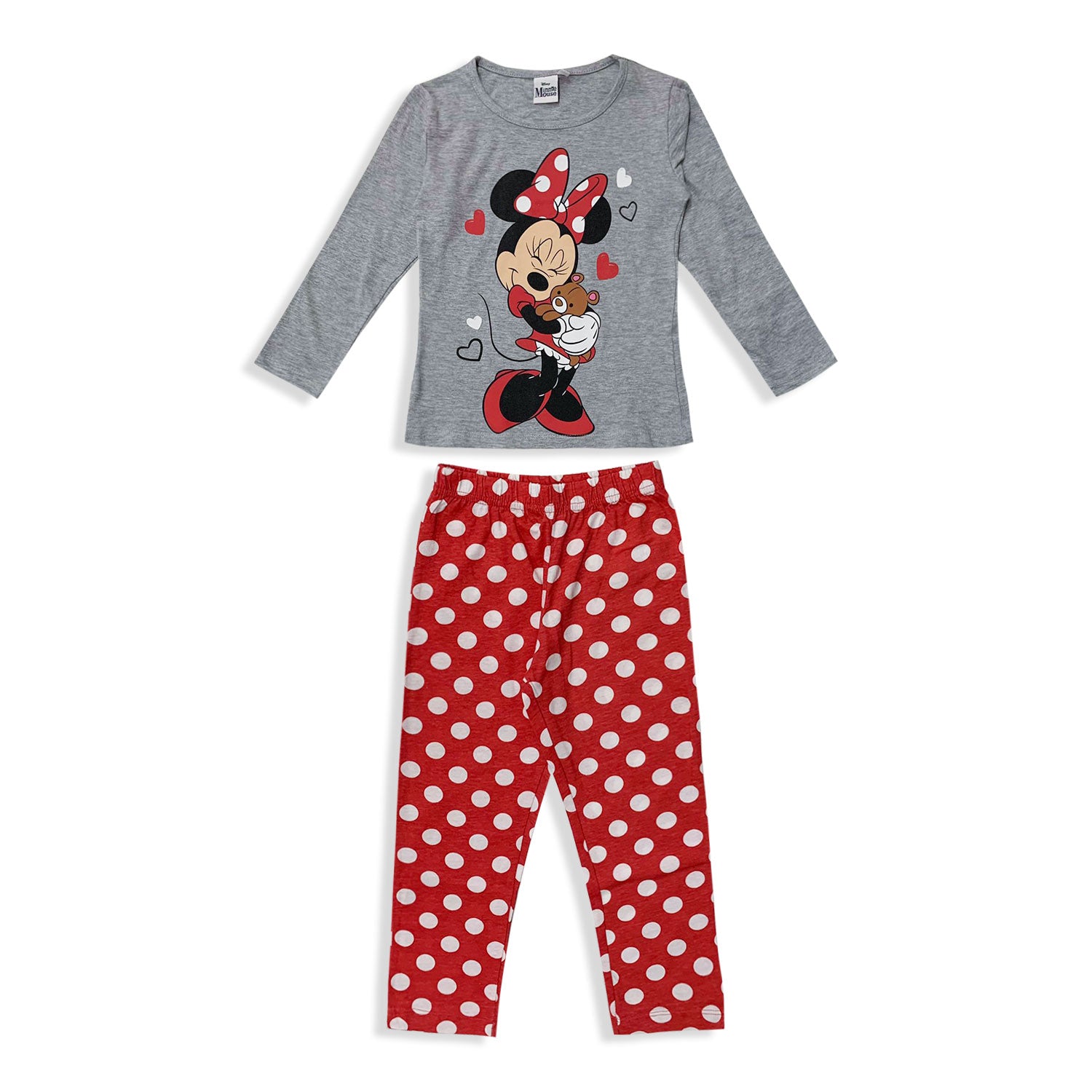 Pigiama Disney Minnie Mouse lungo bimba ufficiale in cotone bambina 5569
