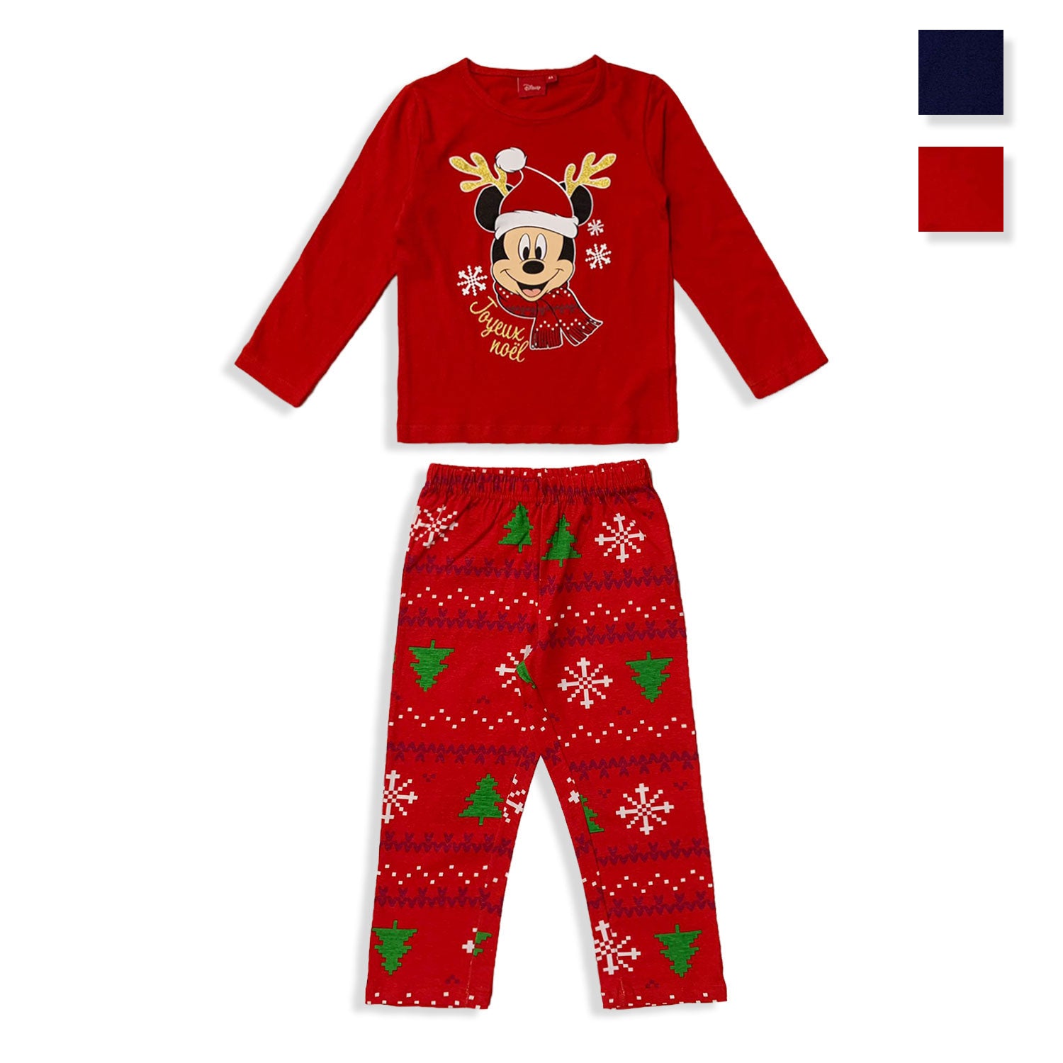 Pigiama natalizio Disney Mickey Mouse lungo maniche lunghe cotone bambino 5573