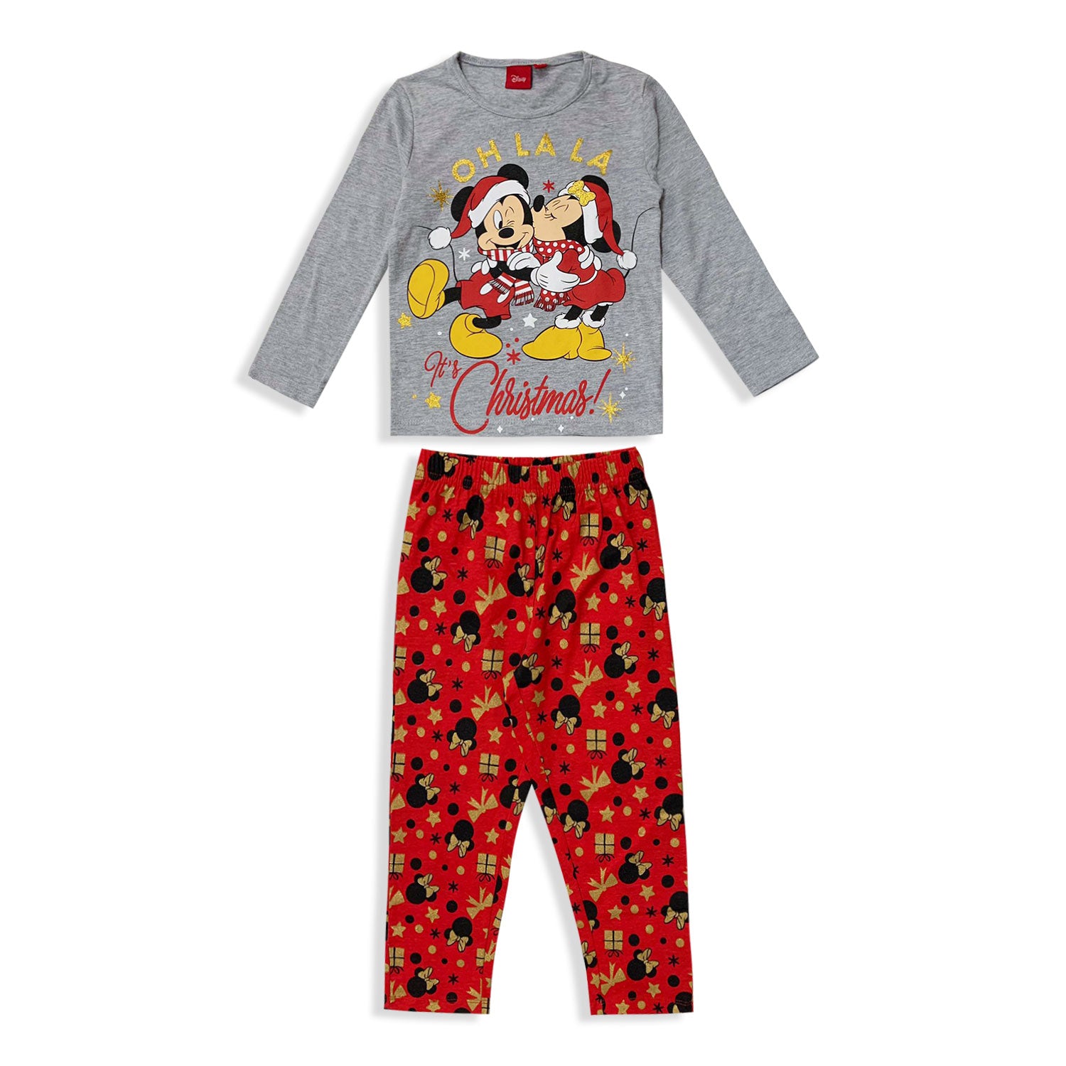 Pigiama natalizio Disney Mickey Mouse lungo maniche lunghe cotone bambina 5574