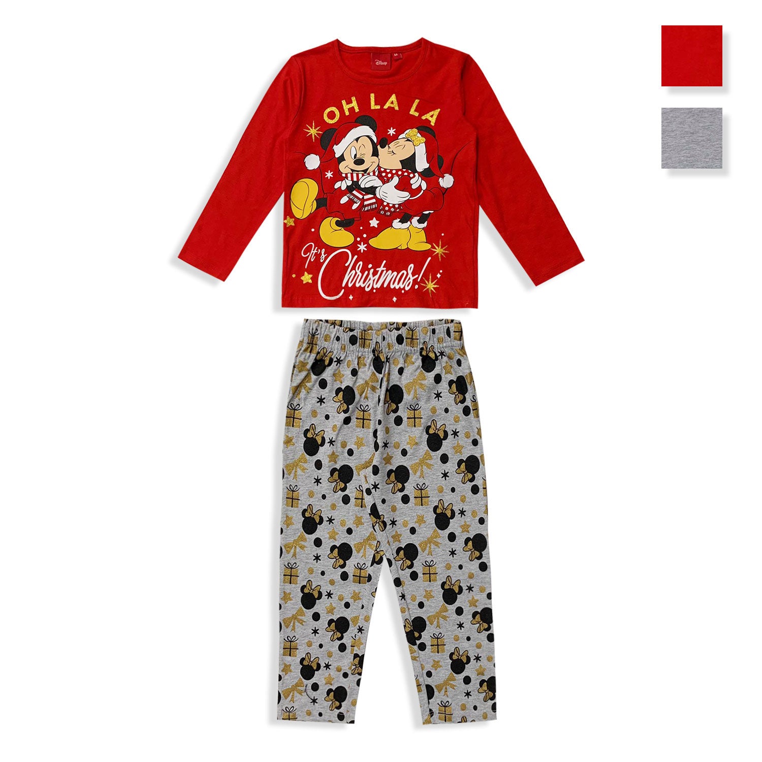 Pigiama natalizio Disney Mickey Mouse lungo maniche lunghe cotone bambina 5574