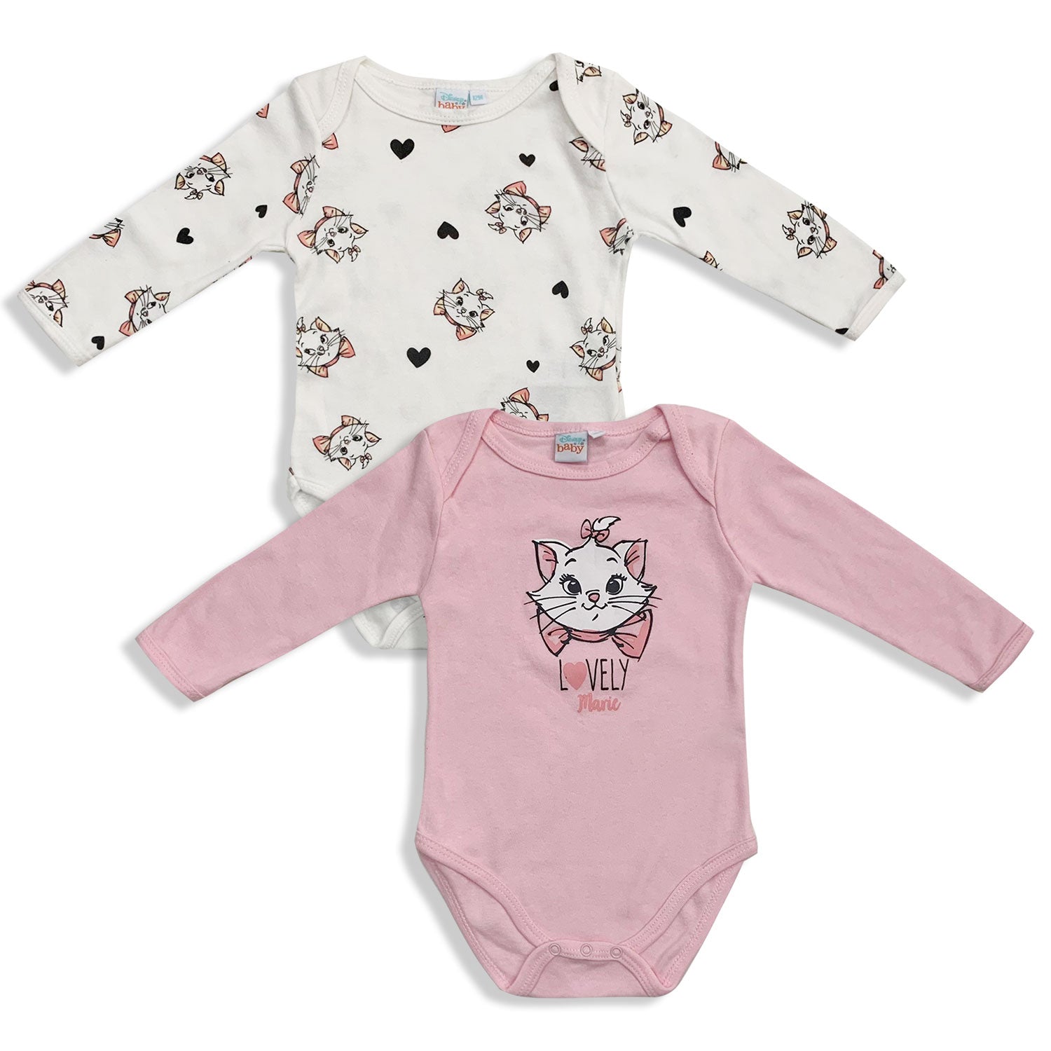 Body Disney Marie 2pz neonato 100% caldo cotone bimba maniche lunghe 5585