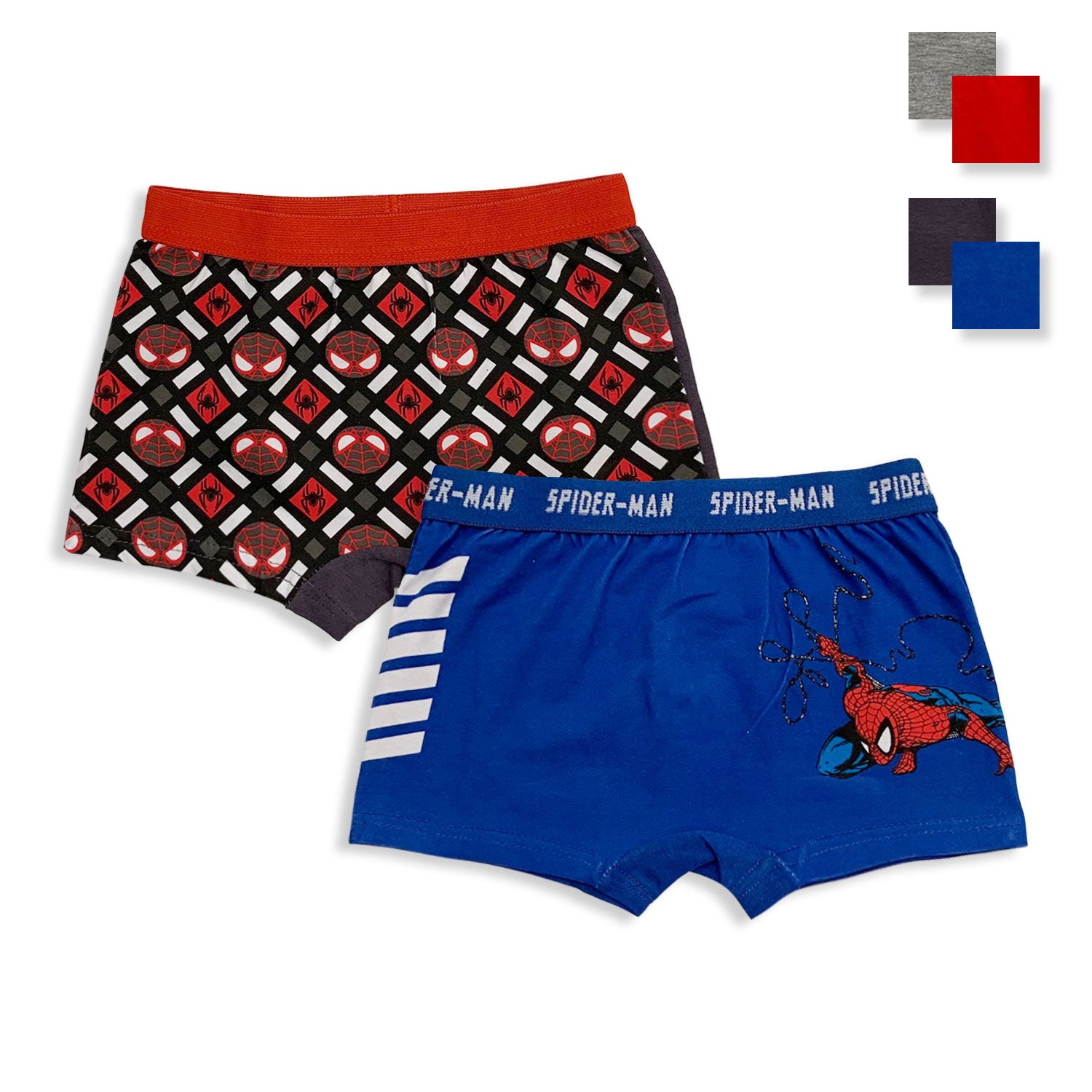 Set 2 Boxer Marvel Spiderman ufficiale bambino shorties mutandine intimo 5587