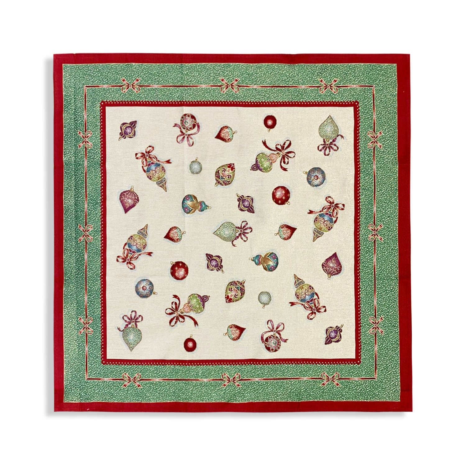 Centrotavola natalizio 100x100cm decorazioni Natale Maestri Cotonieri 5614