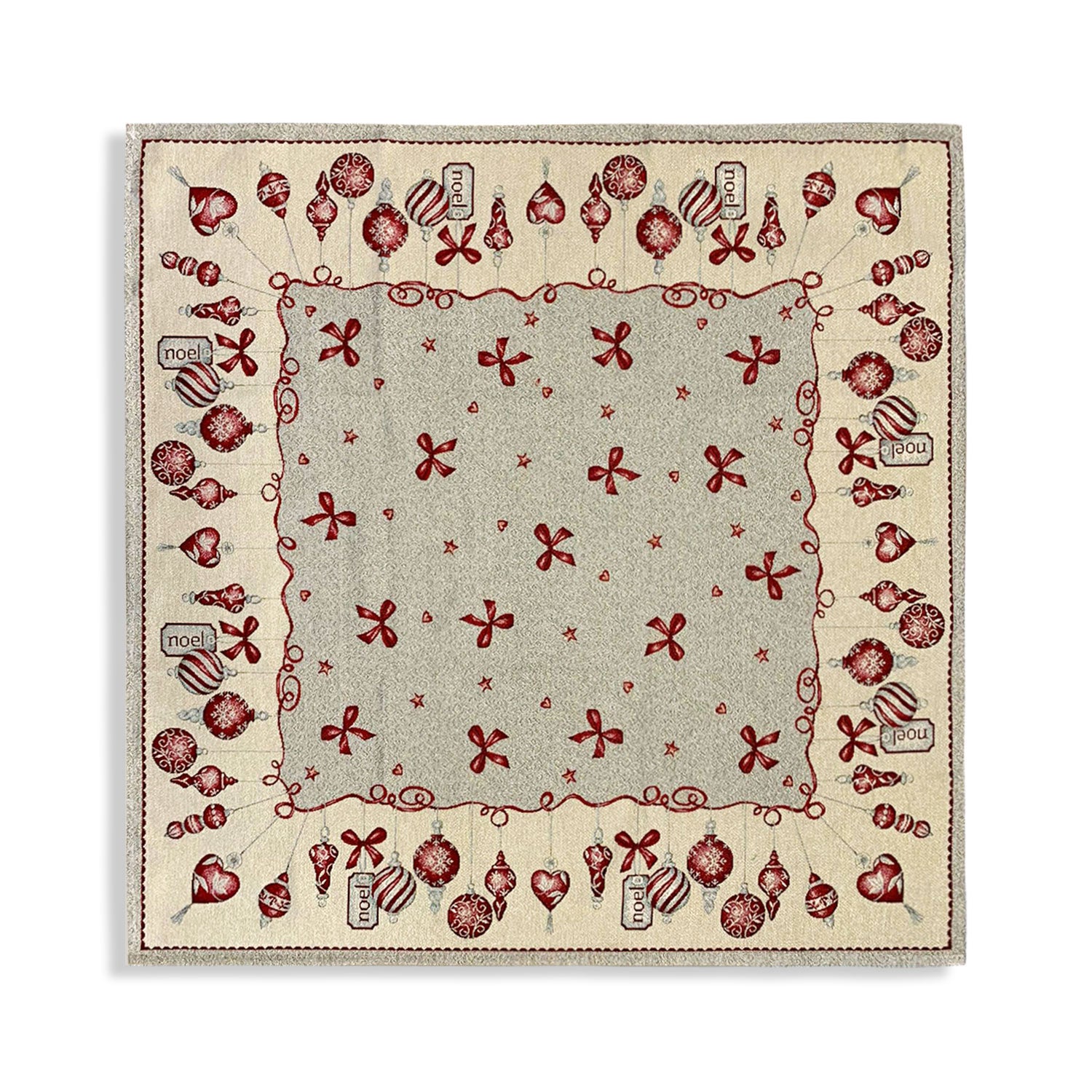 Centrotavola natalizio 100x100cm decorazioni Natale Maestri Cotonieri 5617