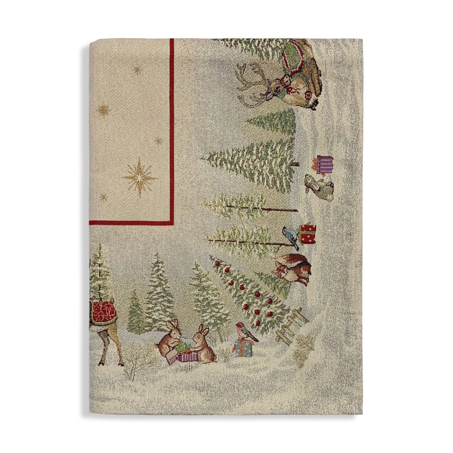 Tovaglia Natalizia con paesaggio Natale gobelin Maestri Cotonieri 12 posti 5670