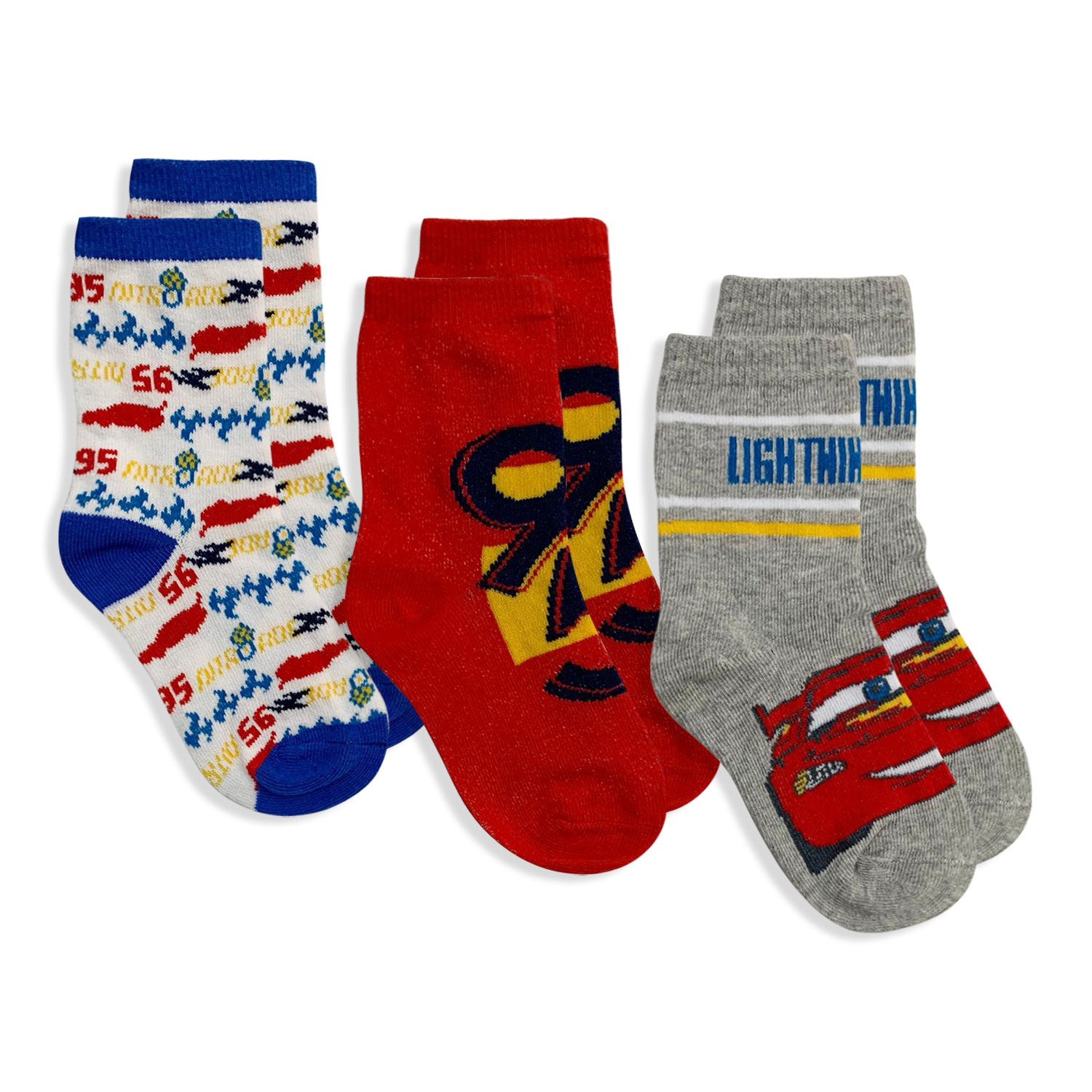 Calzini Disney Cars Saetta set 3 paia per bambino in cotone Calze Bimbo 5677