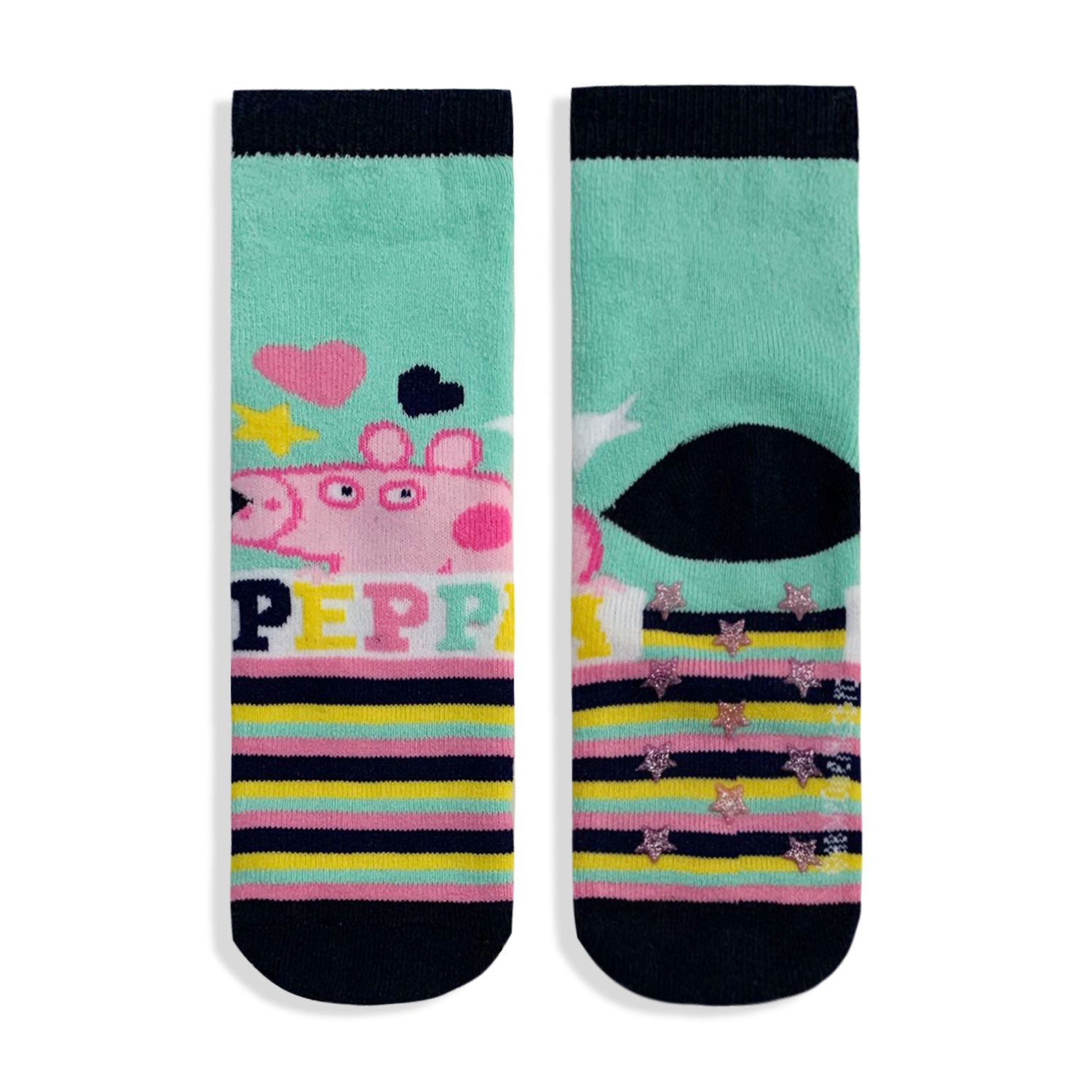 Calzini antiscivolo per bambina Peppa Pig in cotone bimba lurex 5688