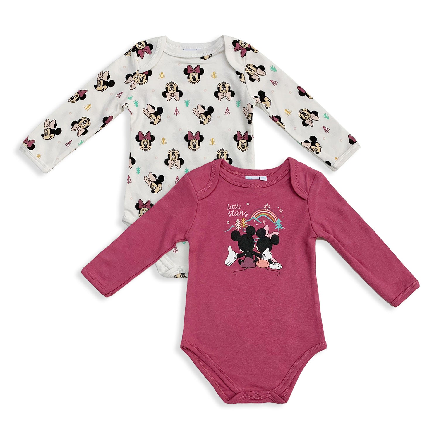 Body Disney Minnie Mouse 2pz neonato 100% caldo cotone bimba maniche lunghe 5690