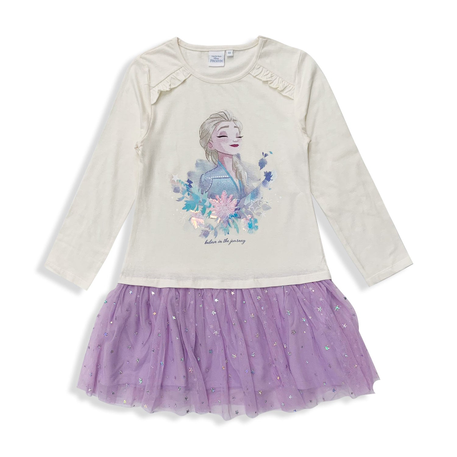 Abito bambina Disney Frozen vestitino stampato con gonna tulle brillantini 5692