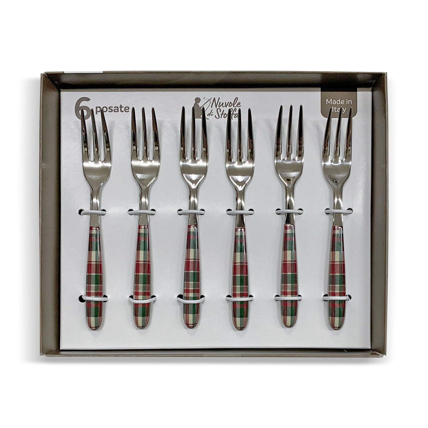 Forchettine dolce Nuvole di Stoffa natalizie Tartan Christmas Time 5716