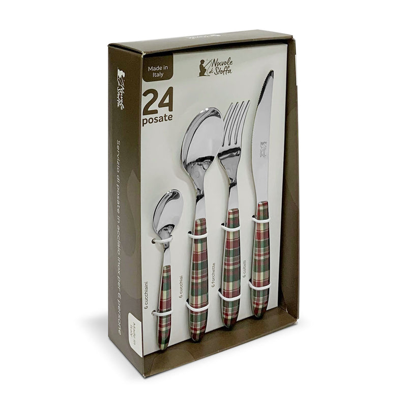 Set Servizio Posate Nuvole di Stoffa natalizie Tartan Christmas Time 5718