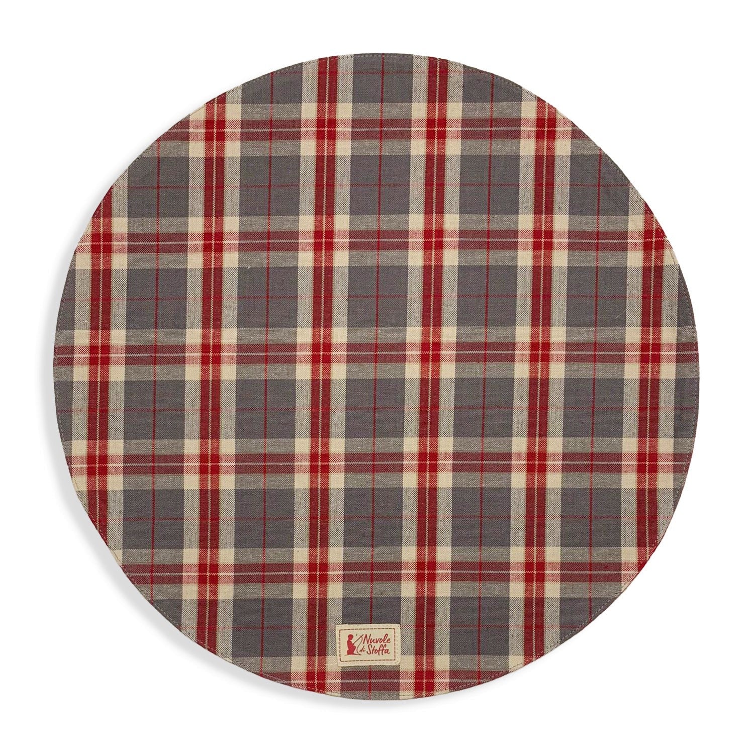 Rundes amerikanisches Weihnachts-Tischset, Stoffwolken, Weihnachtsdeko