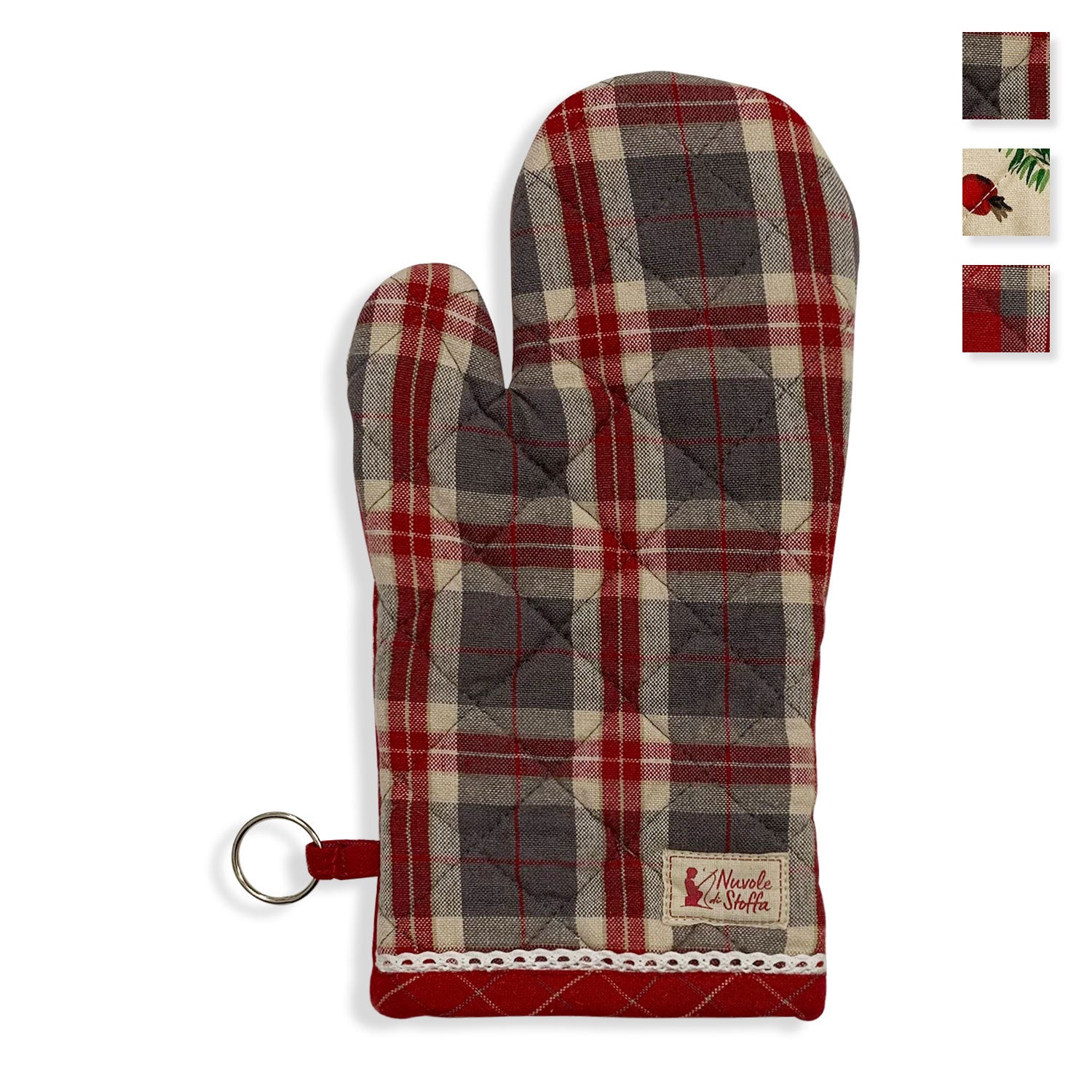 Guantone da forno natalizio Nuvole di Stoffa in cotone decoro Natale Bonnie 5722