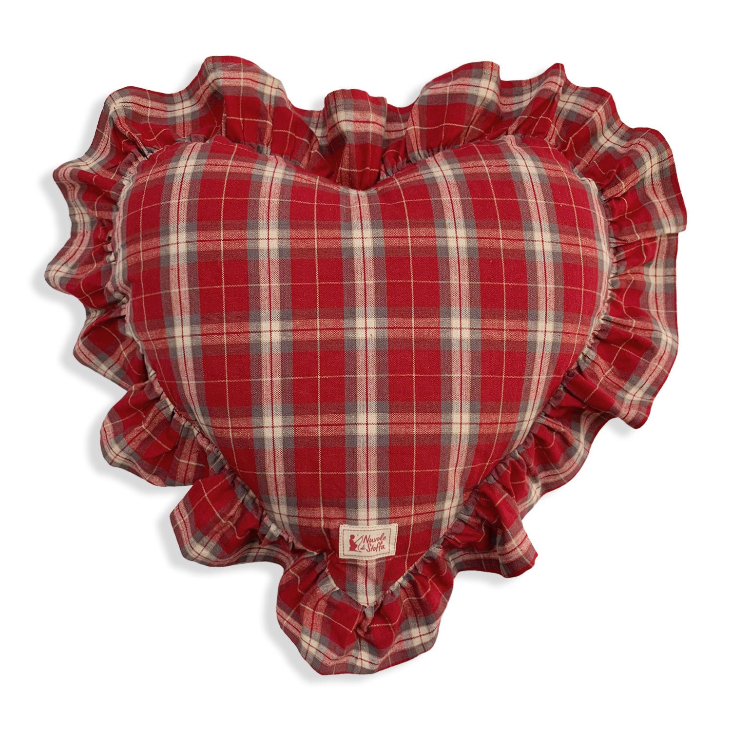 Cuscino Cuore natalizio balza Nuvole di Stoffa Decoro Natale 45x45 Bonnie 5724