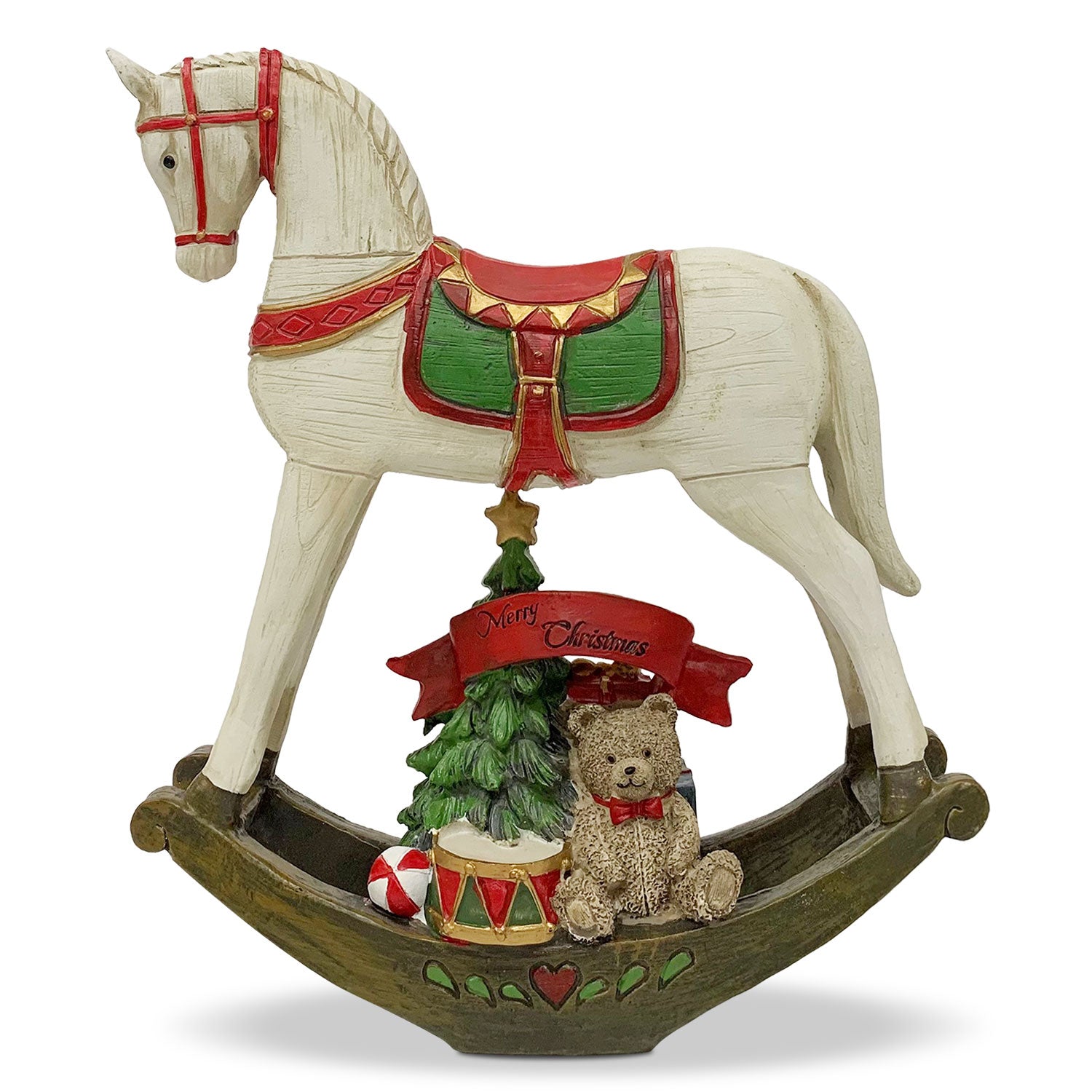 Decorazione natalizia in resina Cavallo a dondolo Idea Regalo Casa 30,5cm 5754