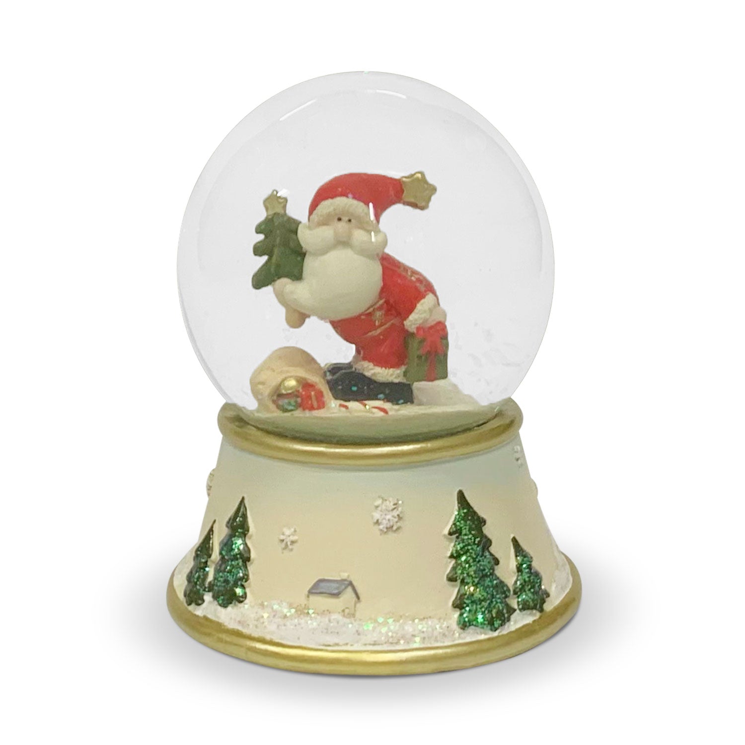 Decorazione natalizia carillon palla di vetro con neve Babbo Natale 5768