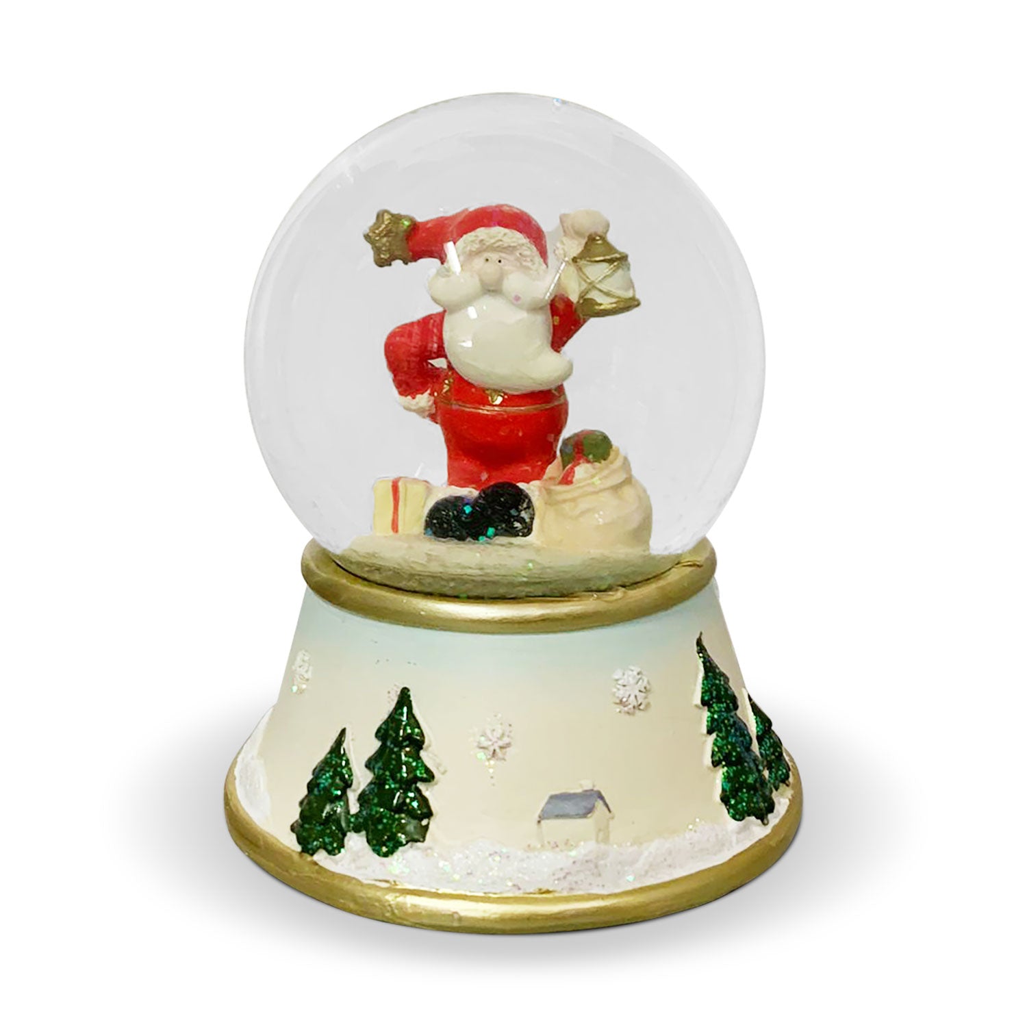 Decorazione natalizia carillon palla di vetro con neve Babbo Natale 5768