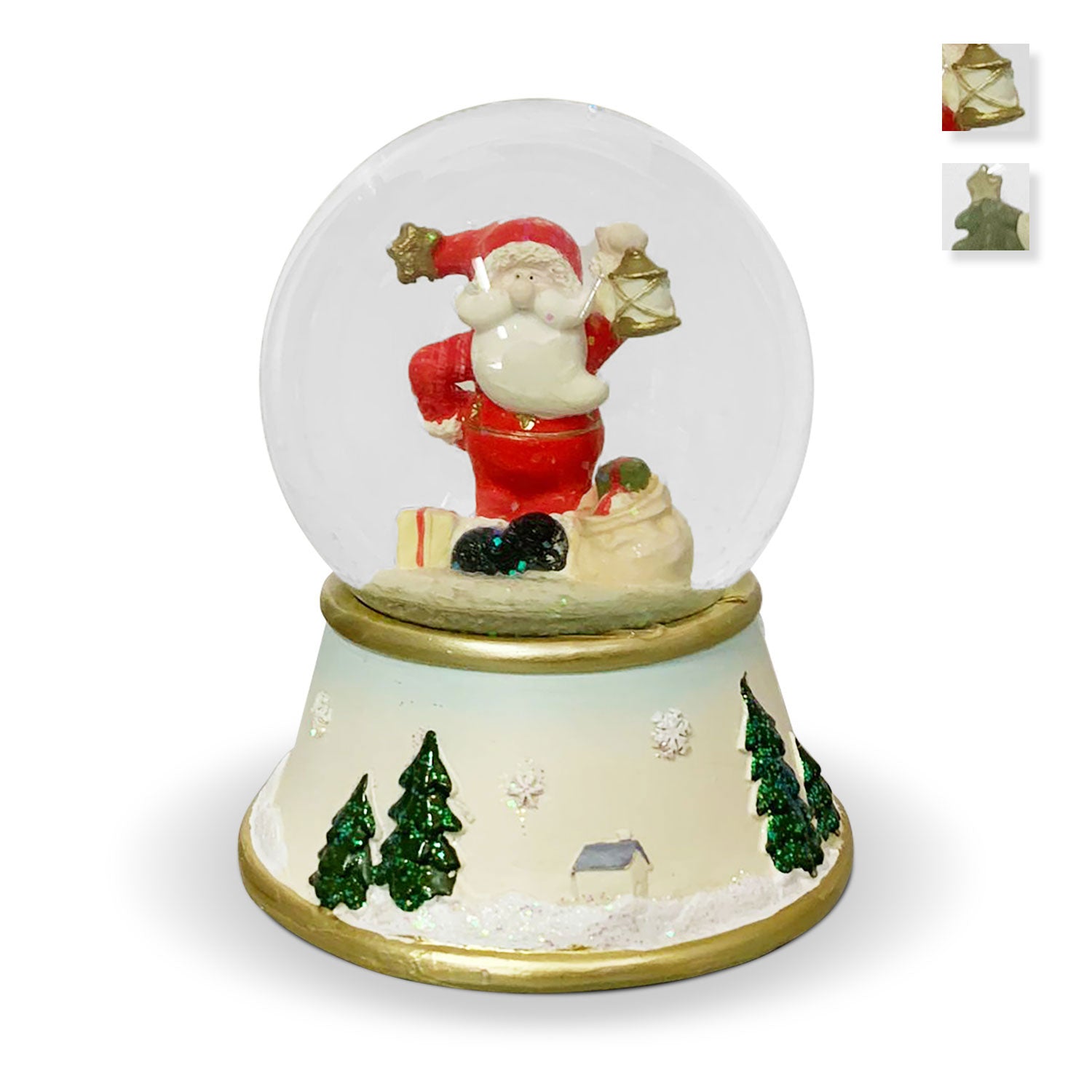 Decorazione natalizia carillon palla di vetro con neve Babbo Natale 5768