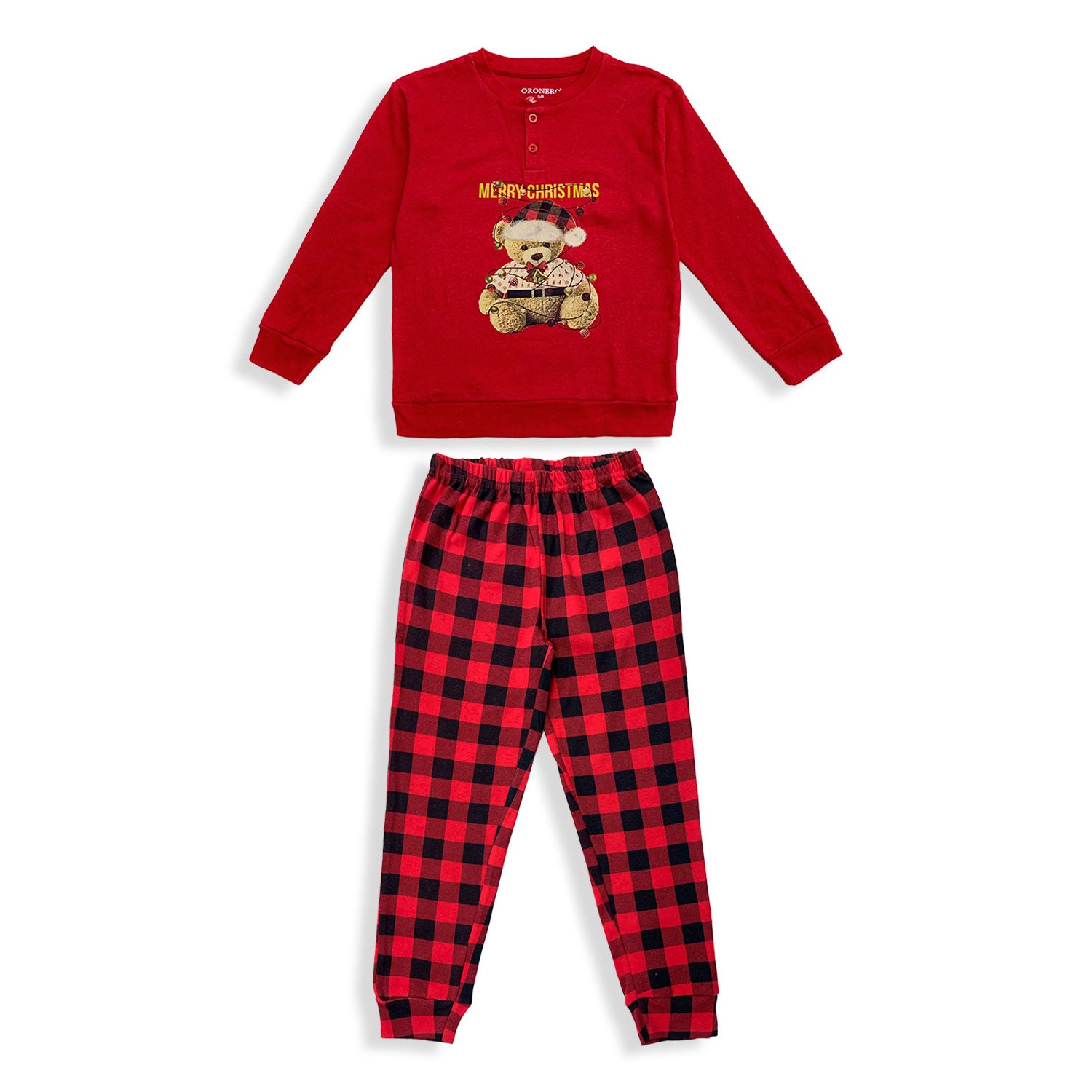 Pigiama natalizio bambino lungo bimbo regalo Natale caldo cotone Oronero 5775