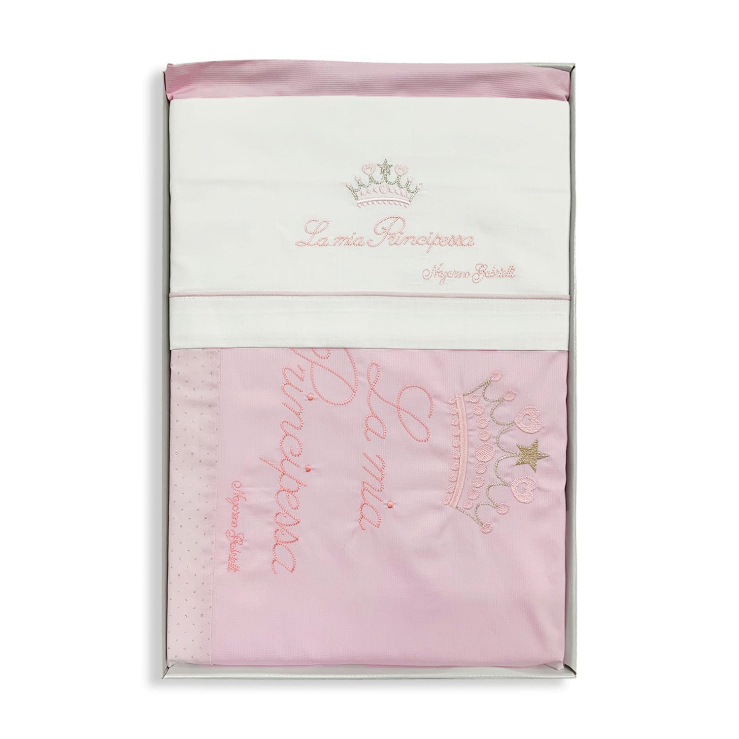 Coordinato culla carrozzina ricamato Nazareno Gabrielli neonato set 5 pezzi 5792