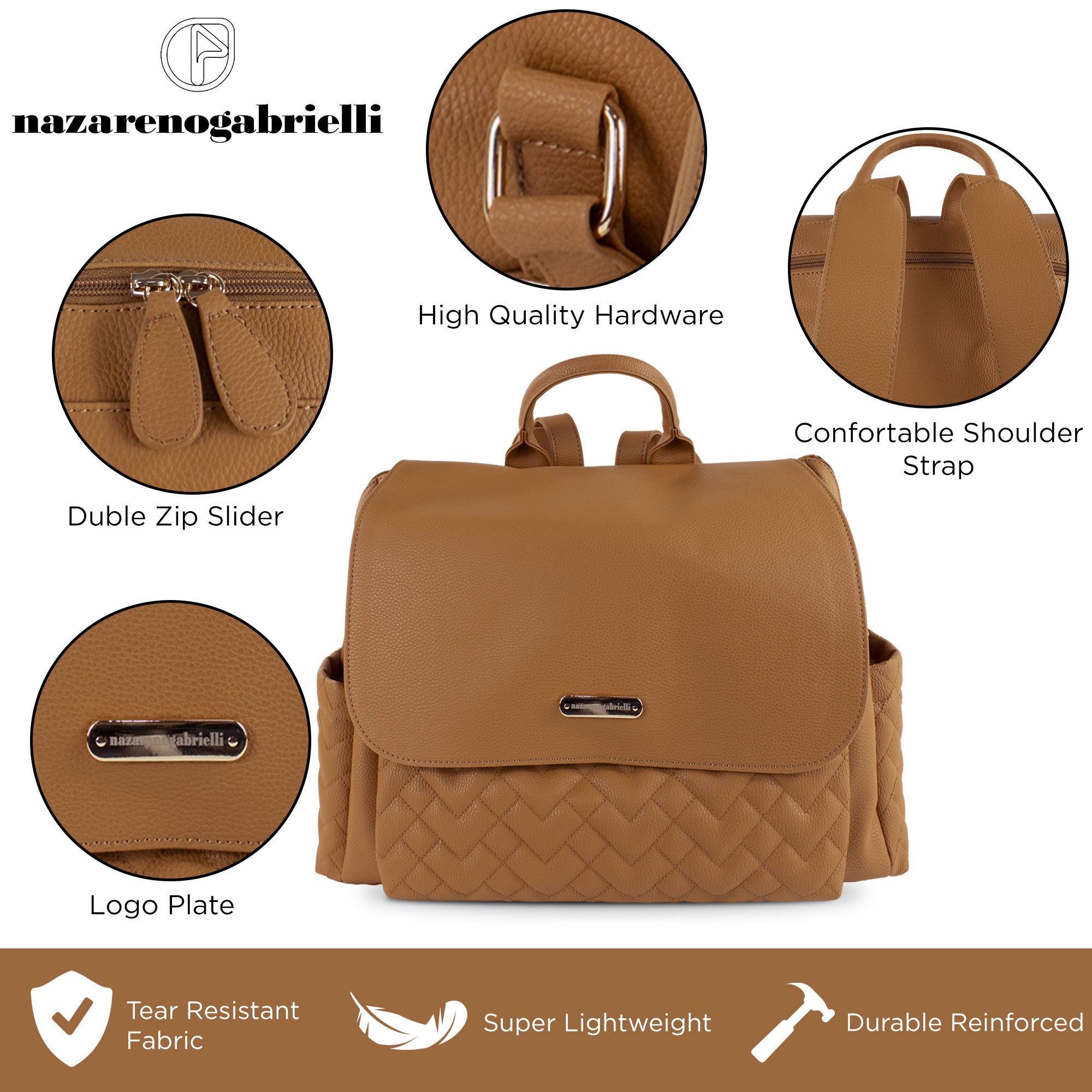 Set Borsa fasciatoio per nascita Neonato Nazareno Gabrielli in ecopelle 5807