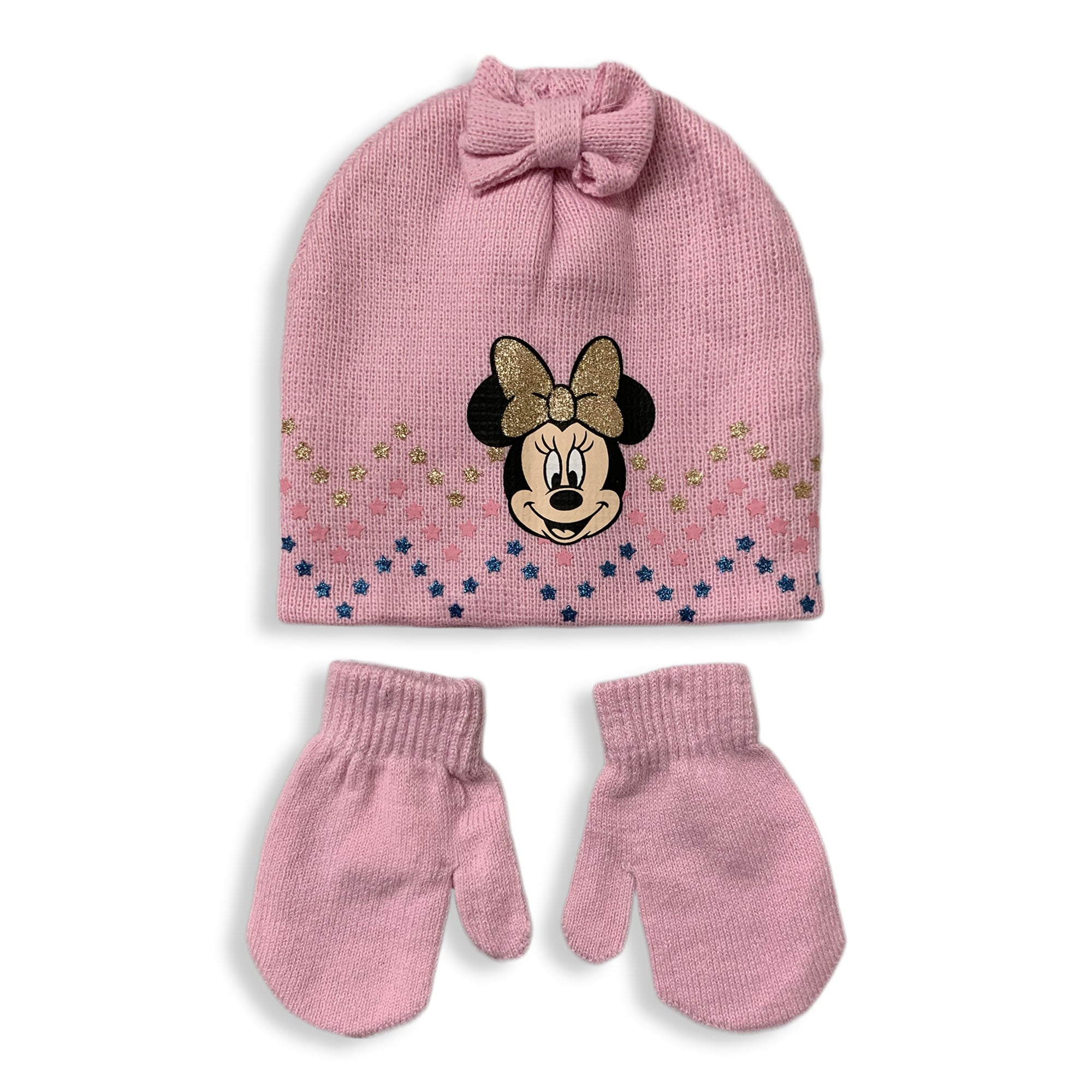Cappello e guanti Disney Minnie Mouse invernale neonato bimba glitter 5895