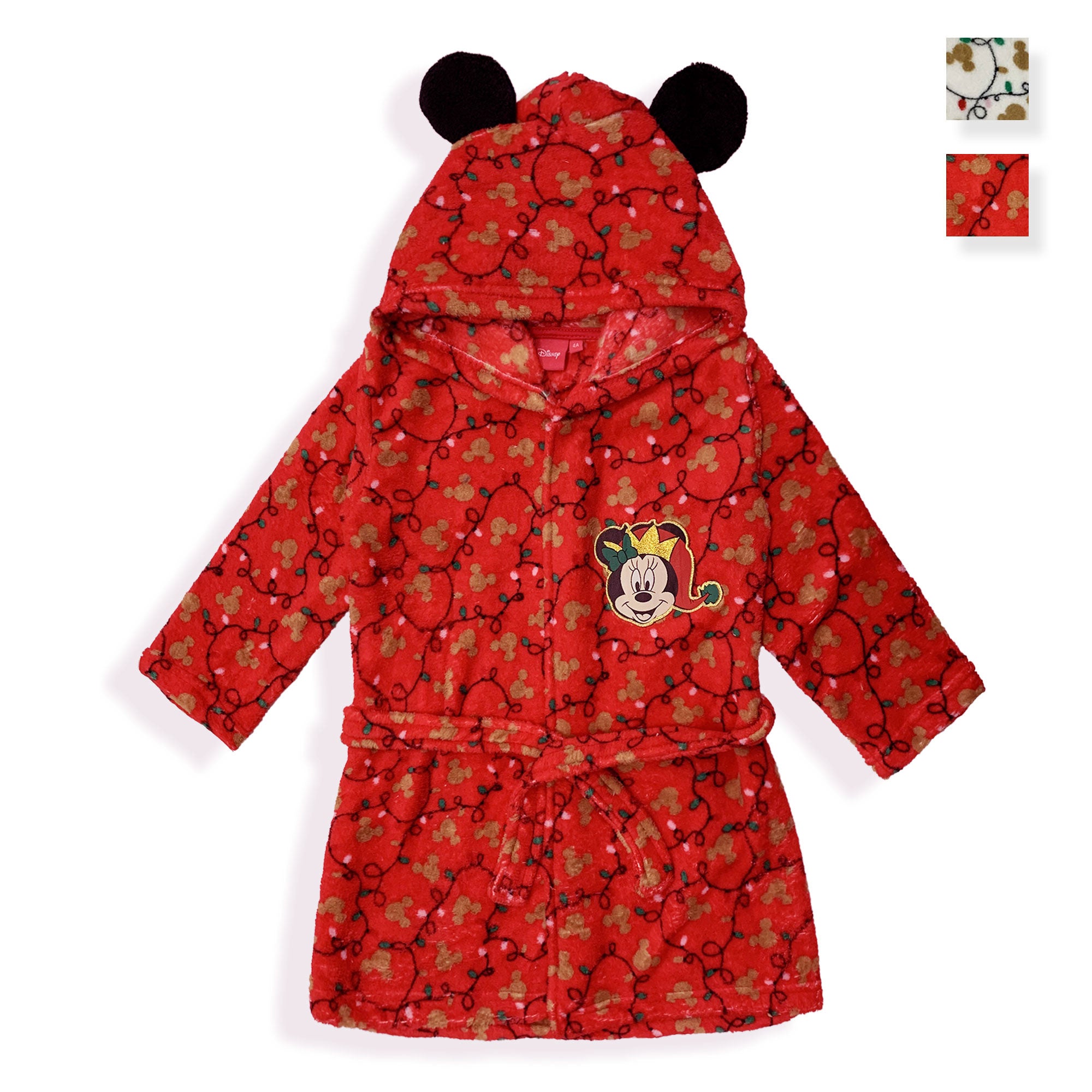 Vestaglia bambina natalizia Disney Minnie Mouse in pile con cappuccio 5927