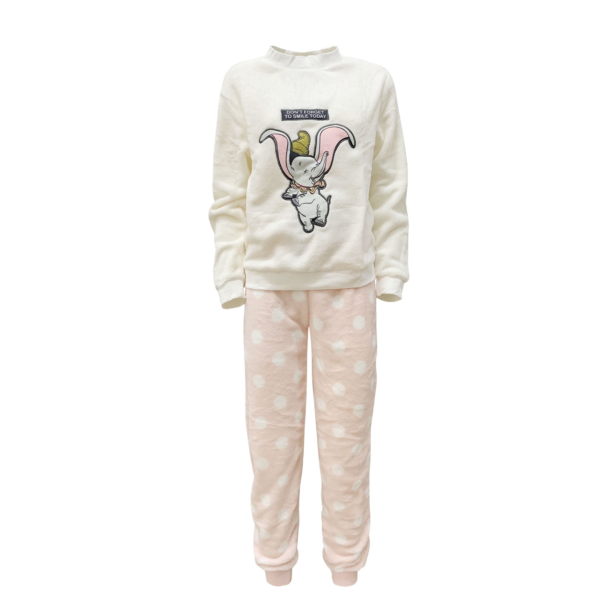 Pigiama invernale lungo donna Disney Dumbo felpa pantalone in pile 5932