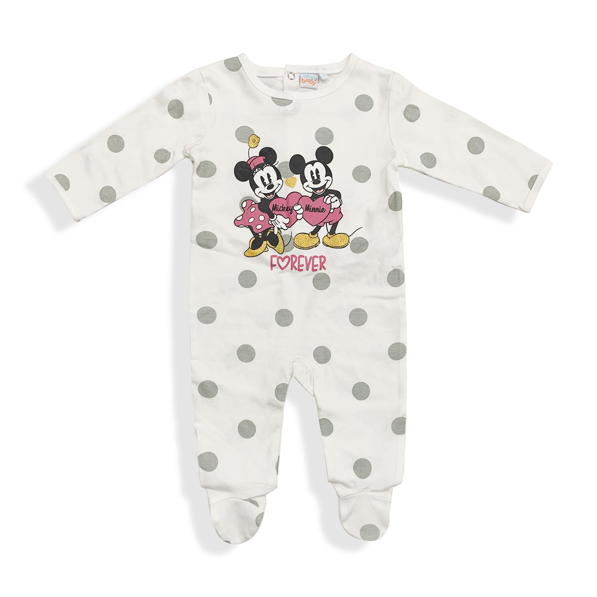 Tutina Disney Pagliaccetto neonato Minnie Mouse Pigiama caldo cotone bimba 5935