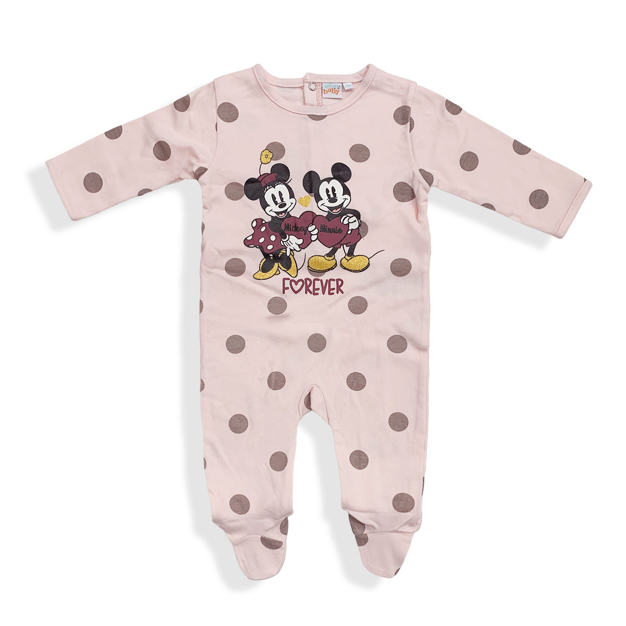 Tutina Disney Pagliaccetto neonato Minnie Mouse Pigiama caldo cotone bimba 5935