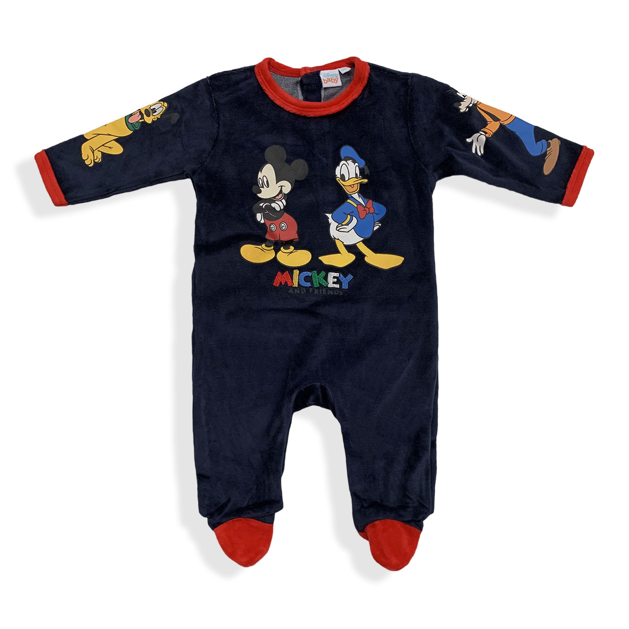 Tutina Disney Pagliaccetto neonato Mickey Mouse Pigiama in ciniglia bimbo 5937