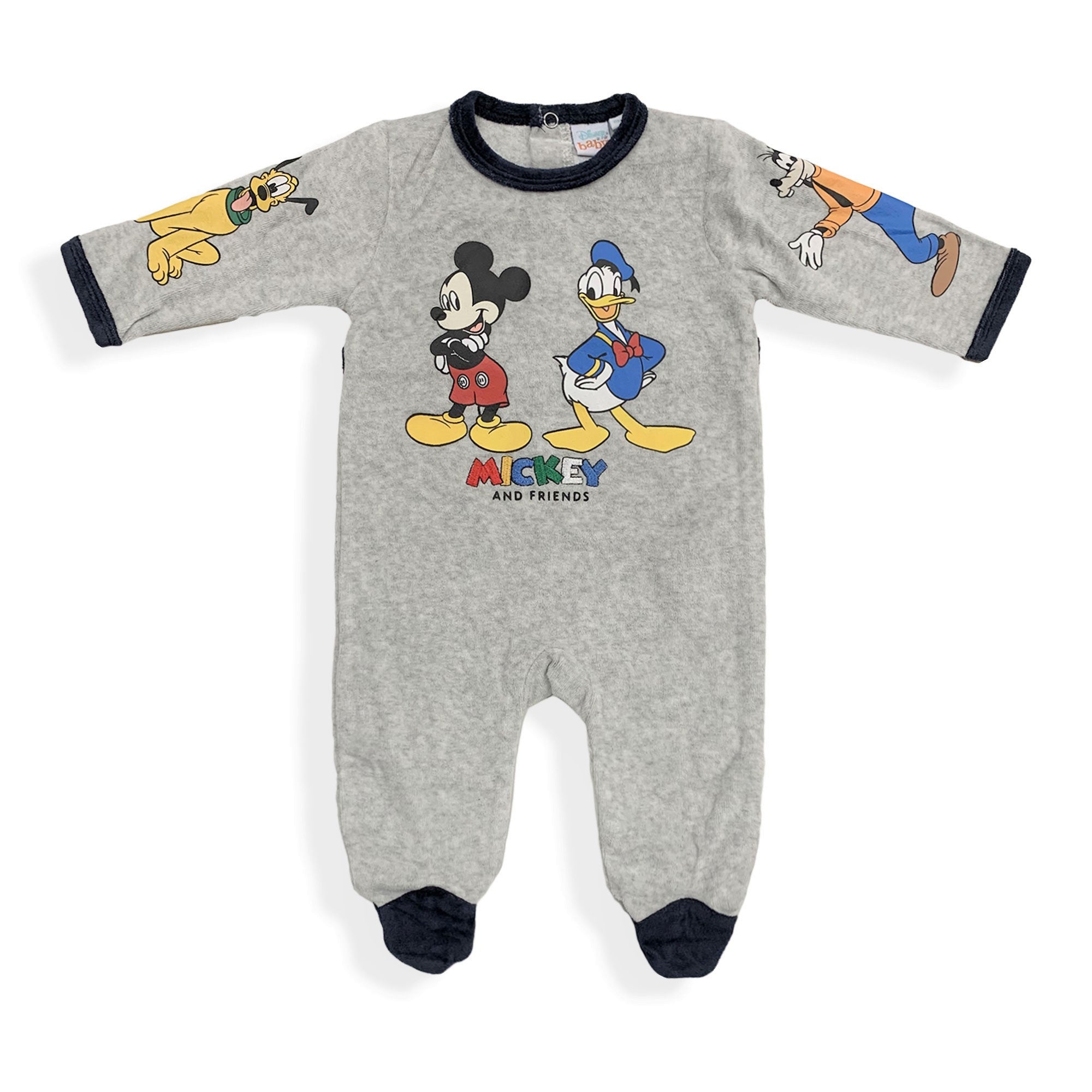 Tutina Disney Pagliaccetto neonato Mickey Mouse Pigiama in ciniglia bimbo 5937