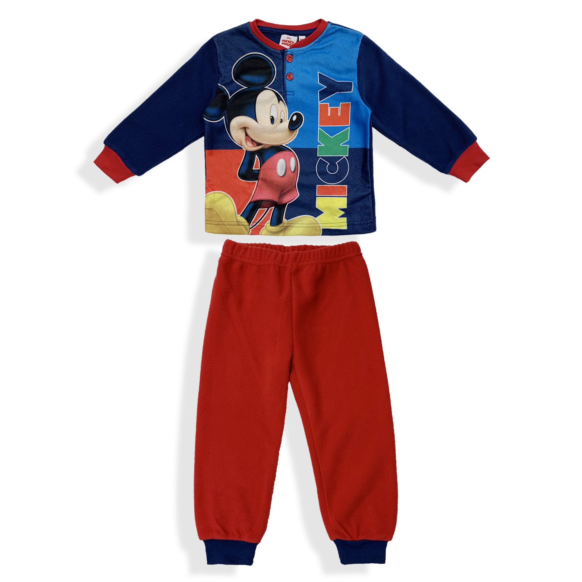 Pigiama Disney Mickey Mouse lungo ufficiale maniche lunghe in pile bambino 5956