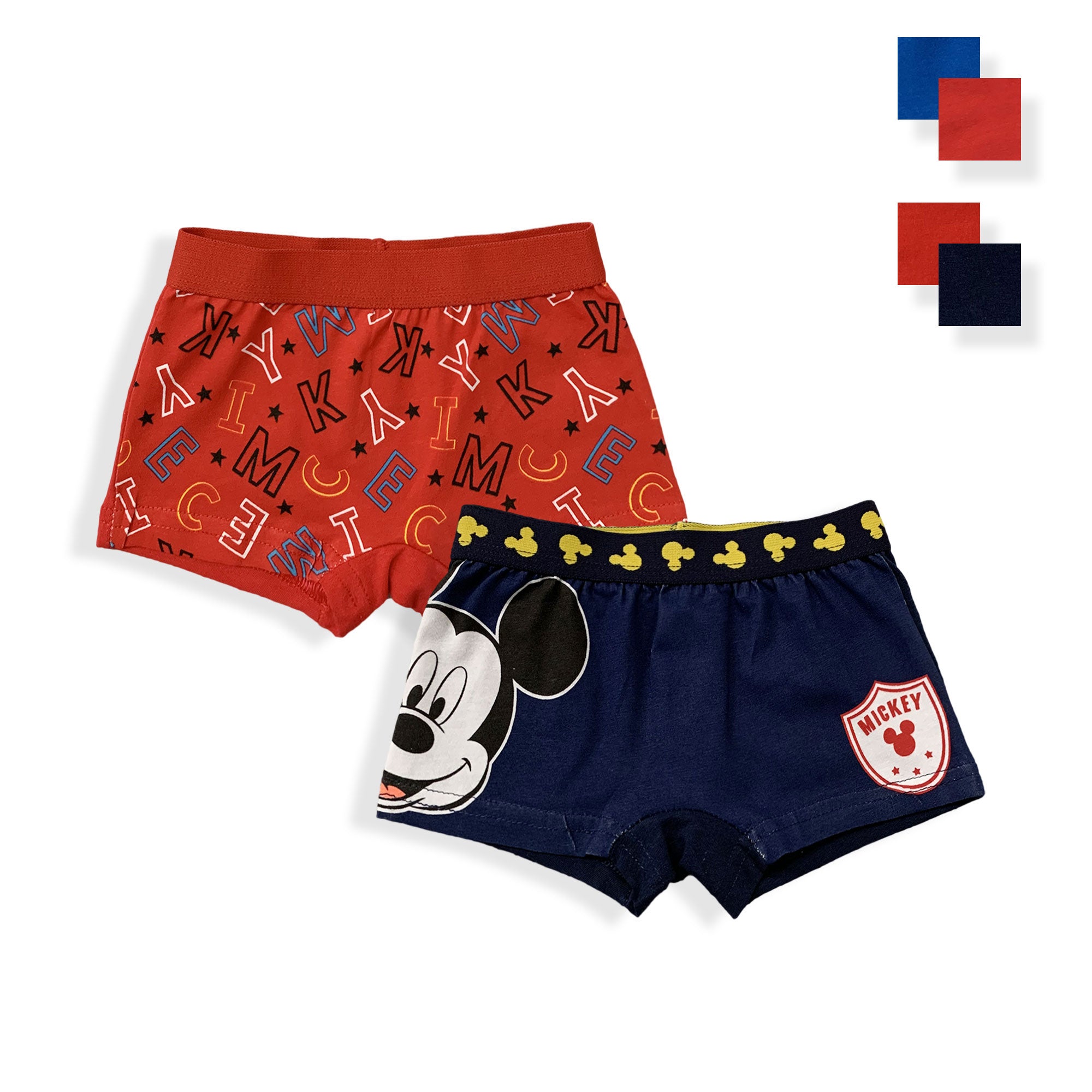 Set 2 Boxer Disney Mickey Mouse ufficiale bambino shorties mutandine intimo 5964