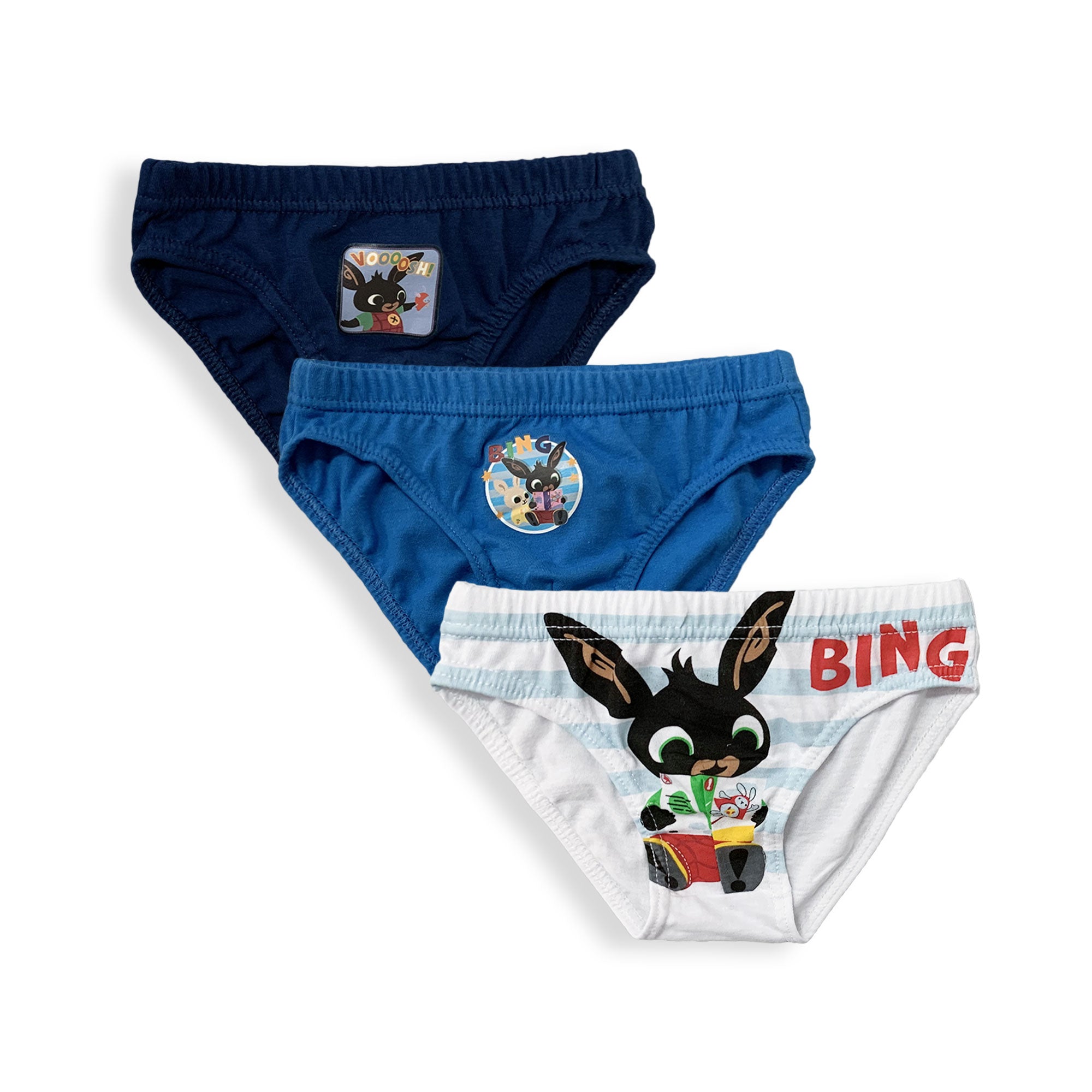 Slip Bing 3 pezzi ufficiale bambino shorties mutandine intimo in cotone 5968