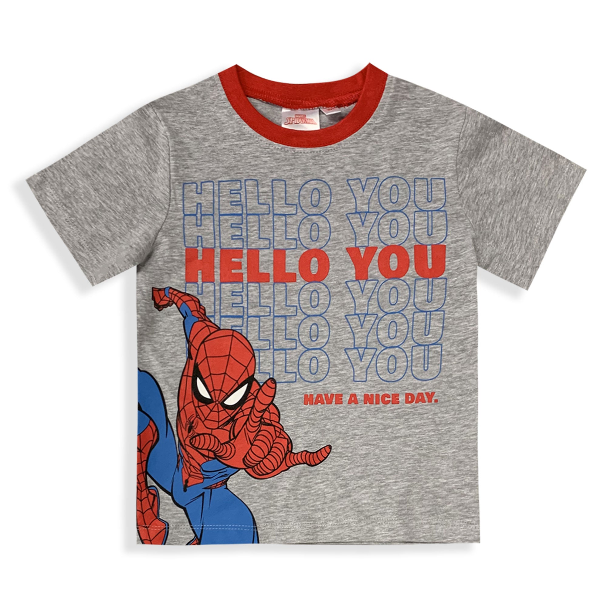 Pigiama bambino Marvel Spiderman t-shirt e pantaloncino in cotone stampato 6028