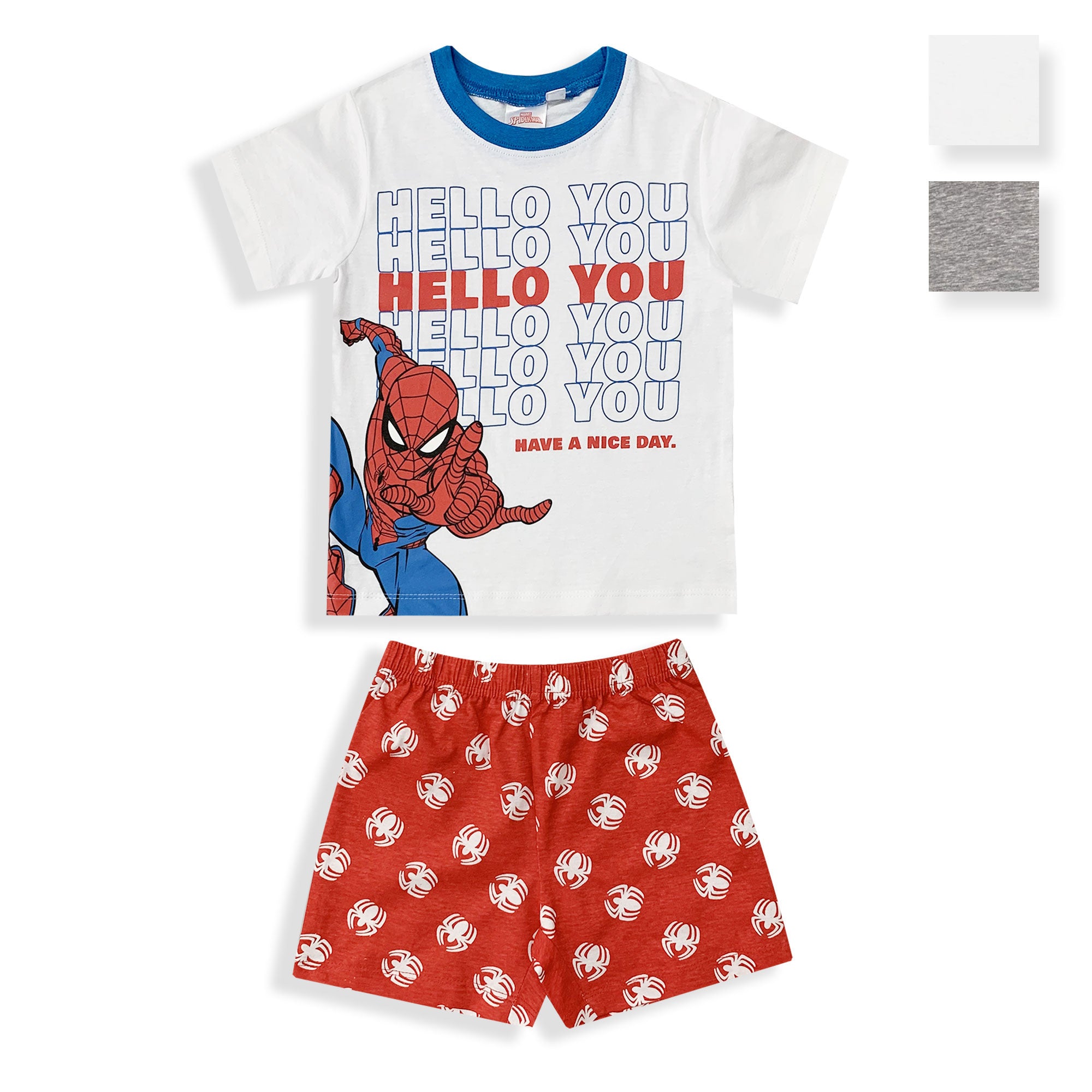 Pigiama bambino Marvel Spiderman t-shirt e pantaloncino in cotone stampato 6028