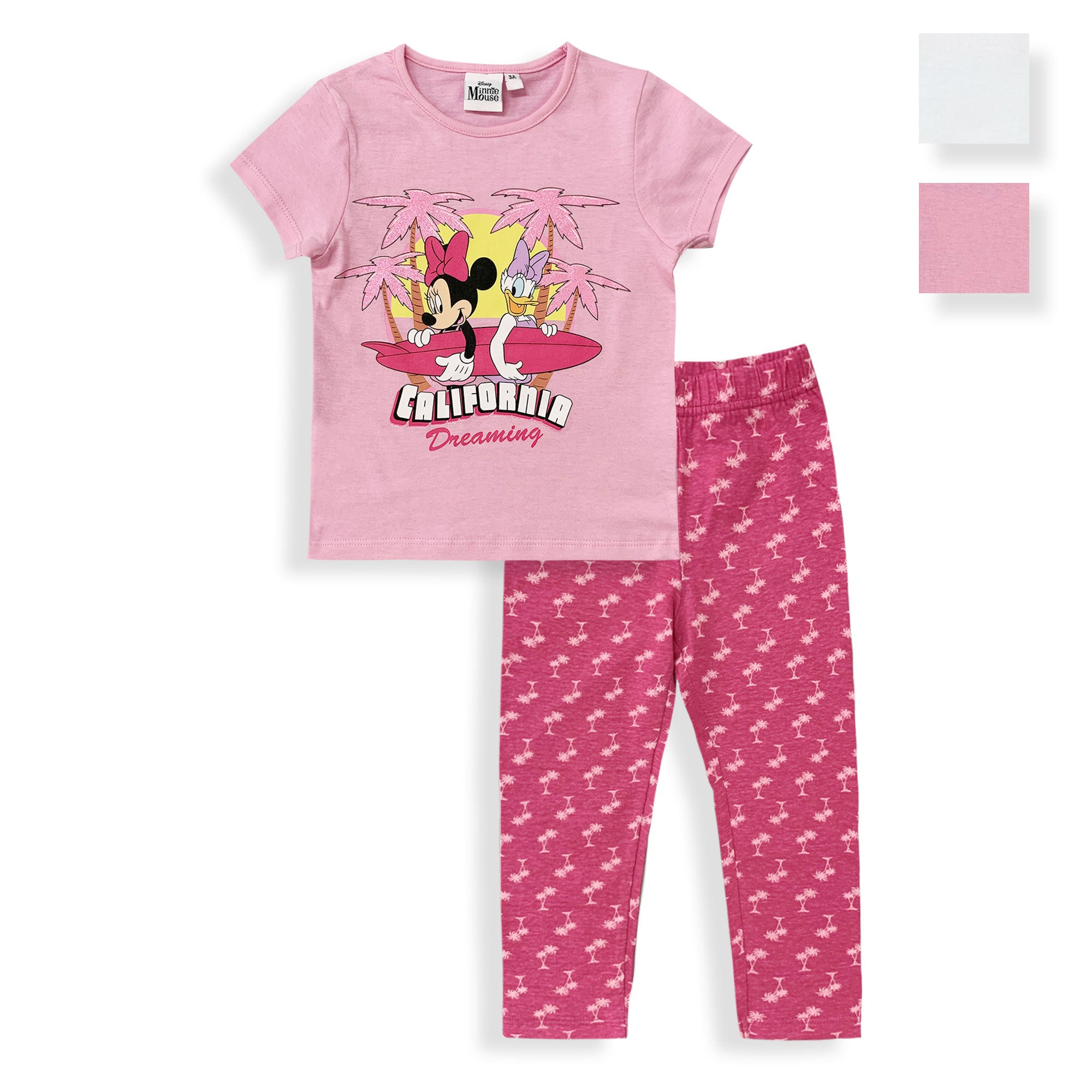Pigiama bambina Disney Minnie Mouse pantalone lungo in cotone con glitter 6033