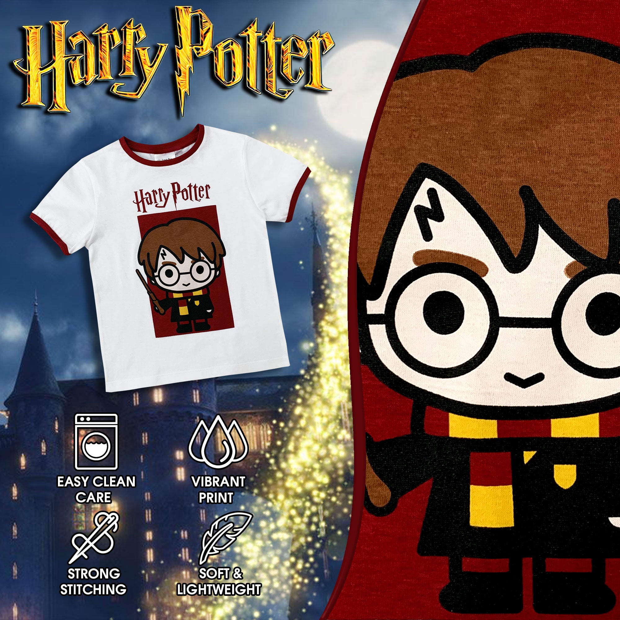 Maglia stampata Harry Potter maglietta maniche corte in cotone bambino 6036