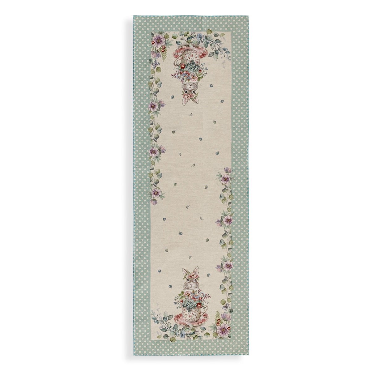 Runner Pasquale 45x140cm in cotone gobelin Centrotavola Pasqua Vingi Dis.1 6046