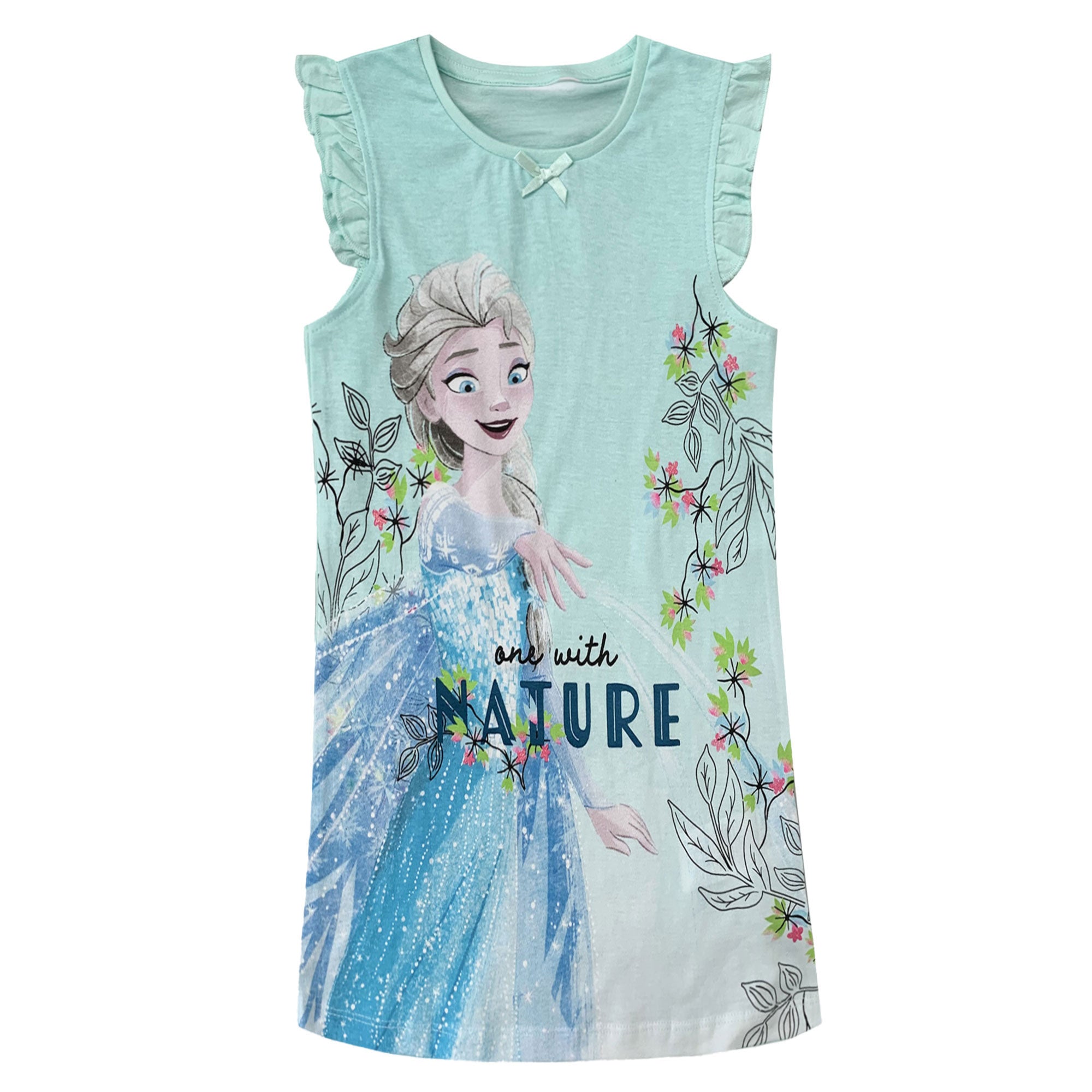 Camicia da notte bambina Disney Frozen Elsa canotta con rouches in cotone 6080