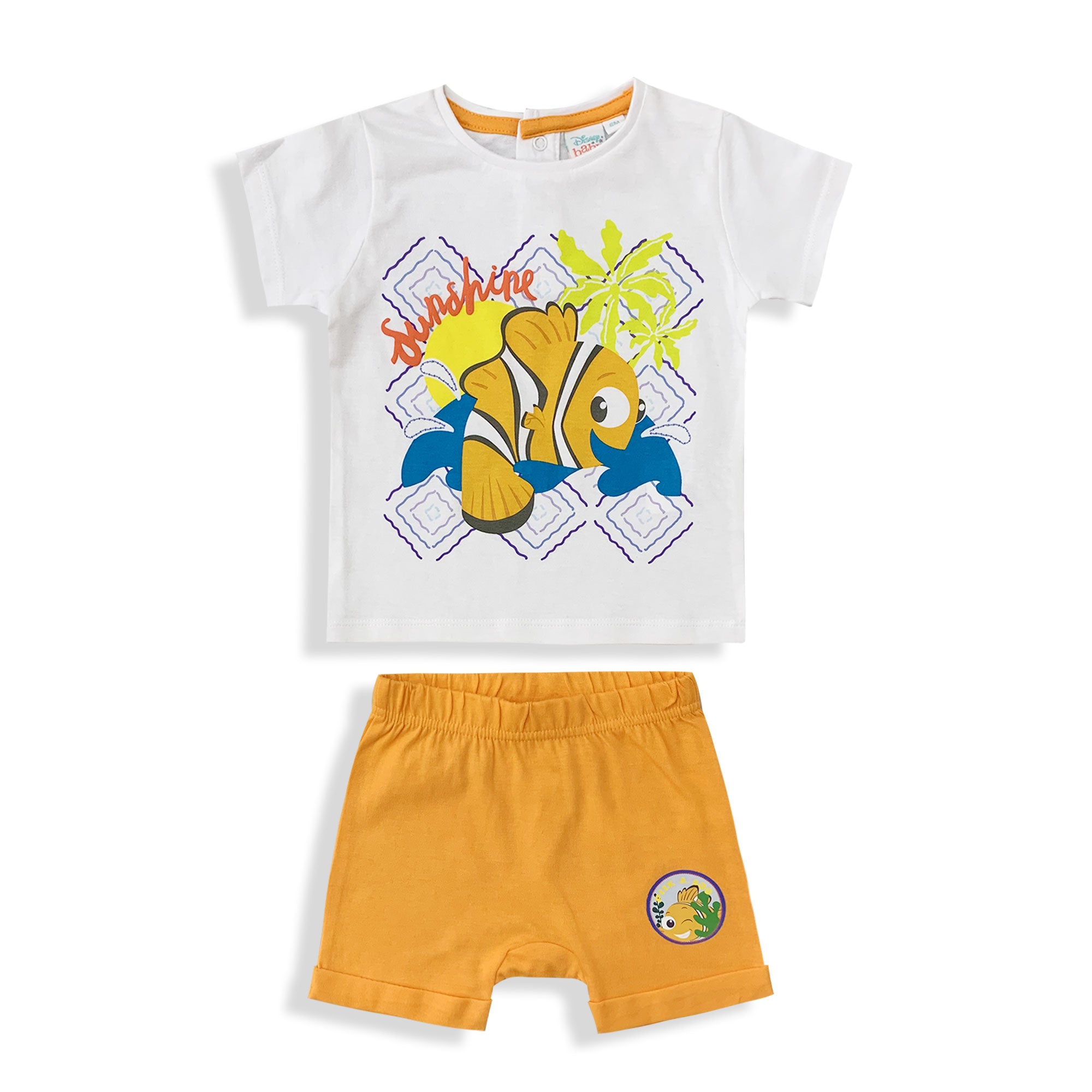 Completo neonato bimbo Disney Nemo t-shirt e pantaloncino in cotone estivo 6082