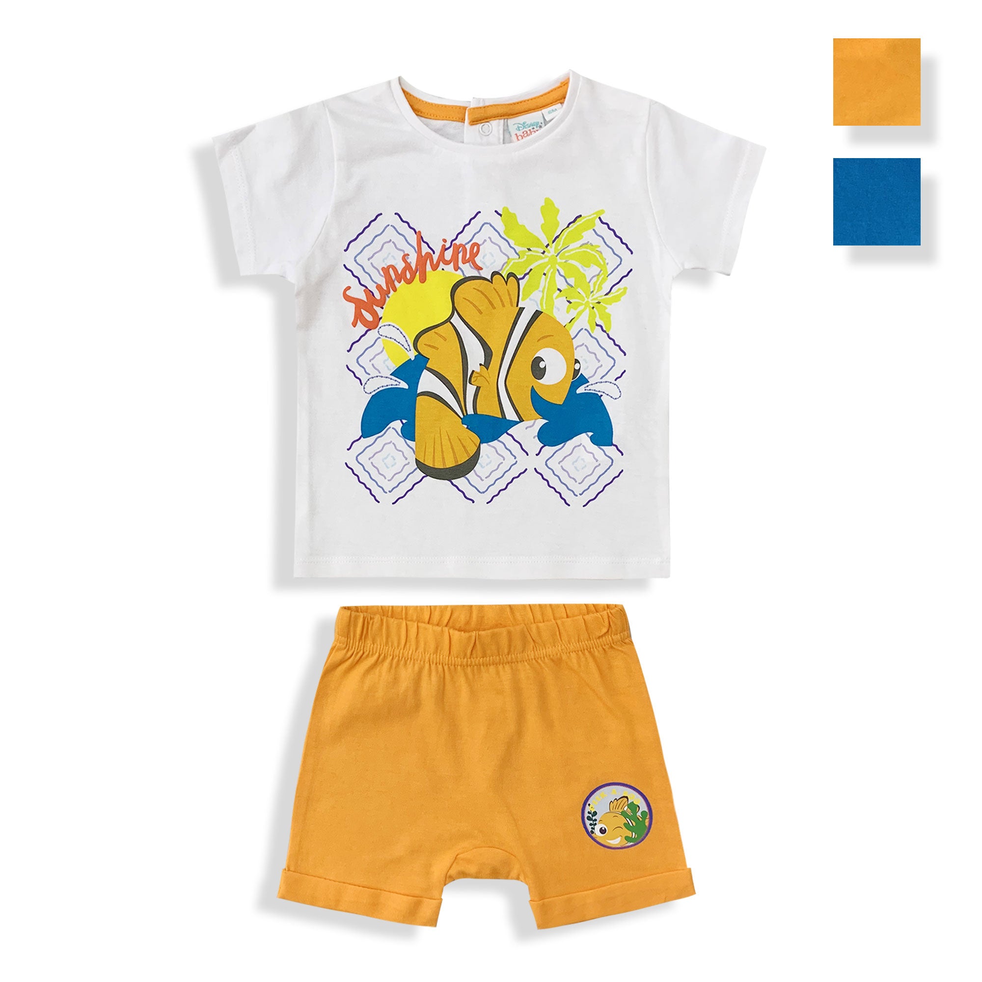 Completo neonato bimbo Disney Nemo t-shirt e pantaloncino in cotone estivo 6082