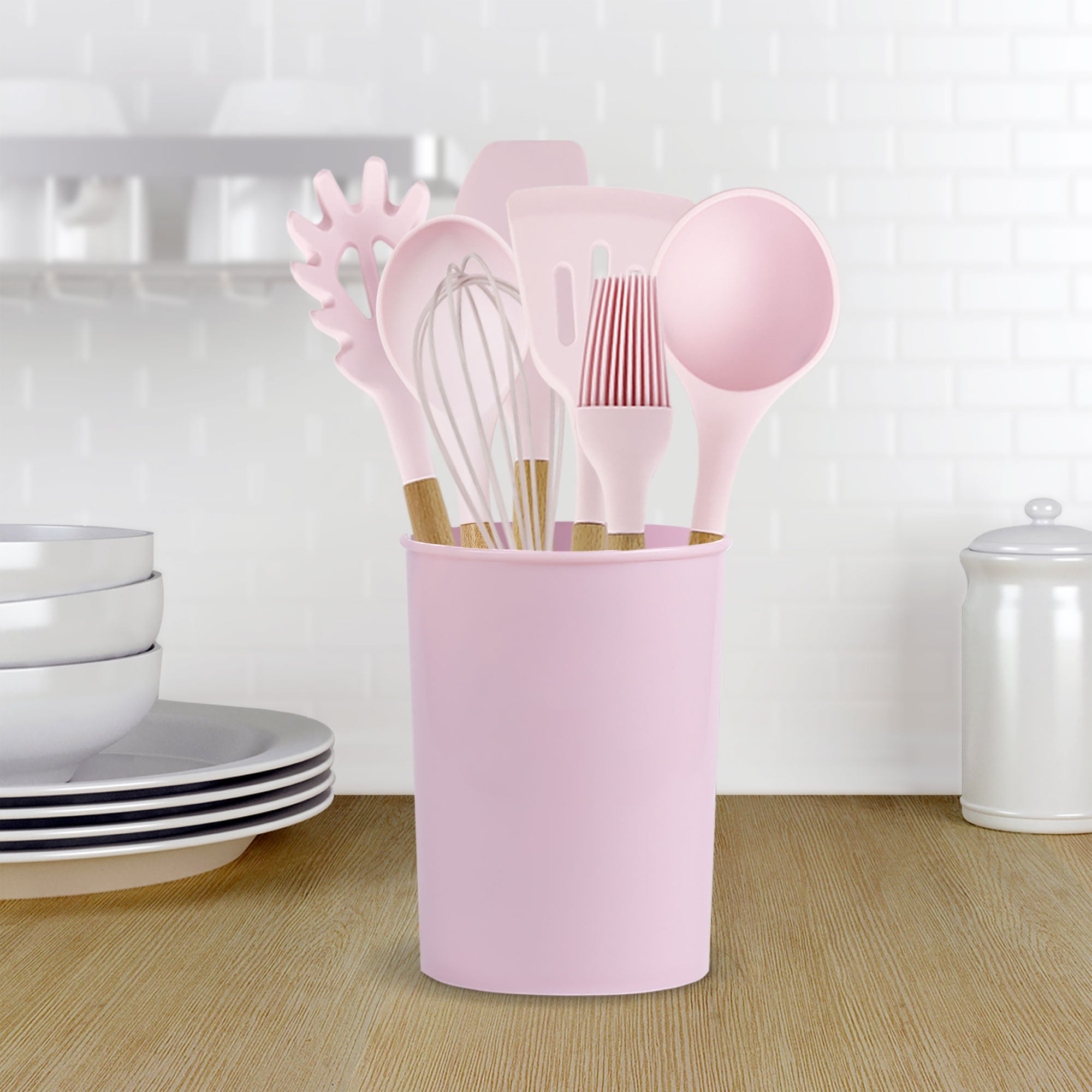 Cucchiaio da cucina Isabelle Rose mestolo in silicone con manico in legno 6084