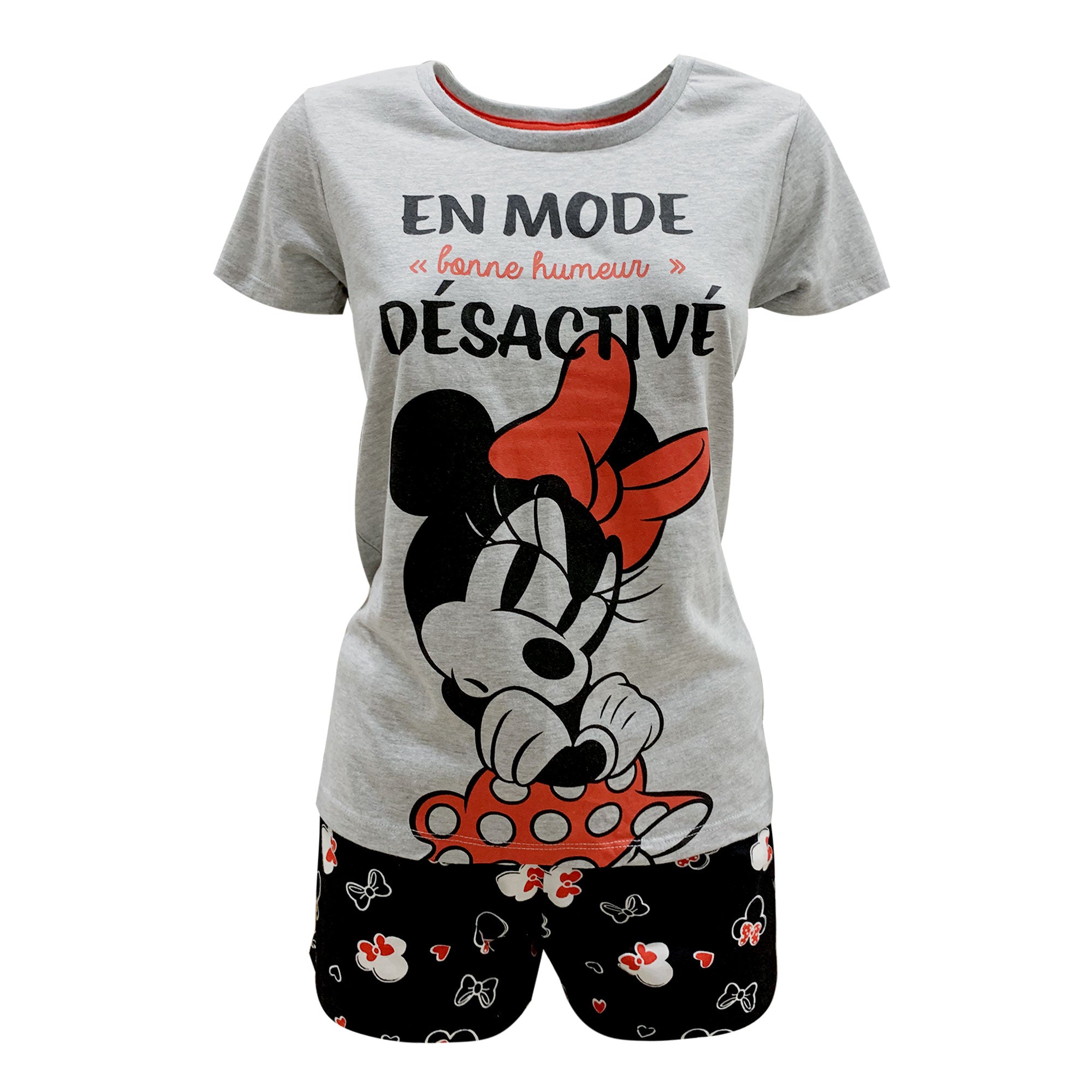 Pigiama corto donna Disney Minnie Mouse t-shirt e short in cotone estivo 6092
