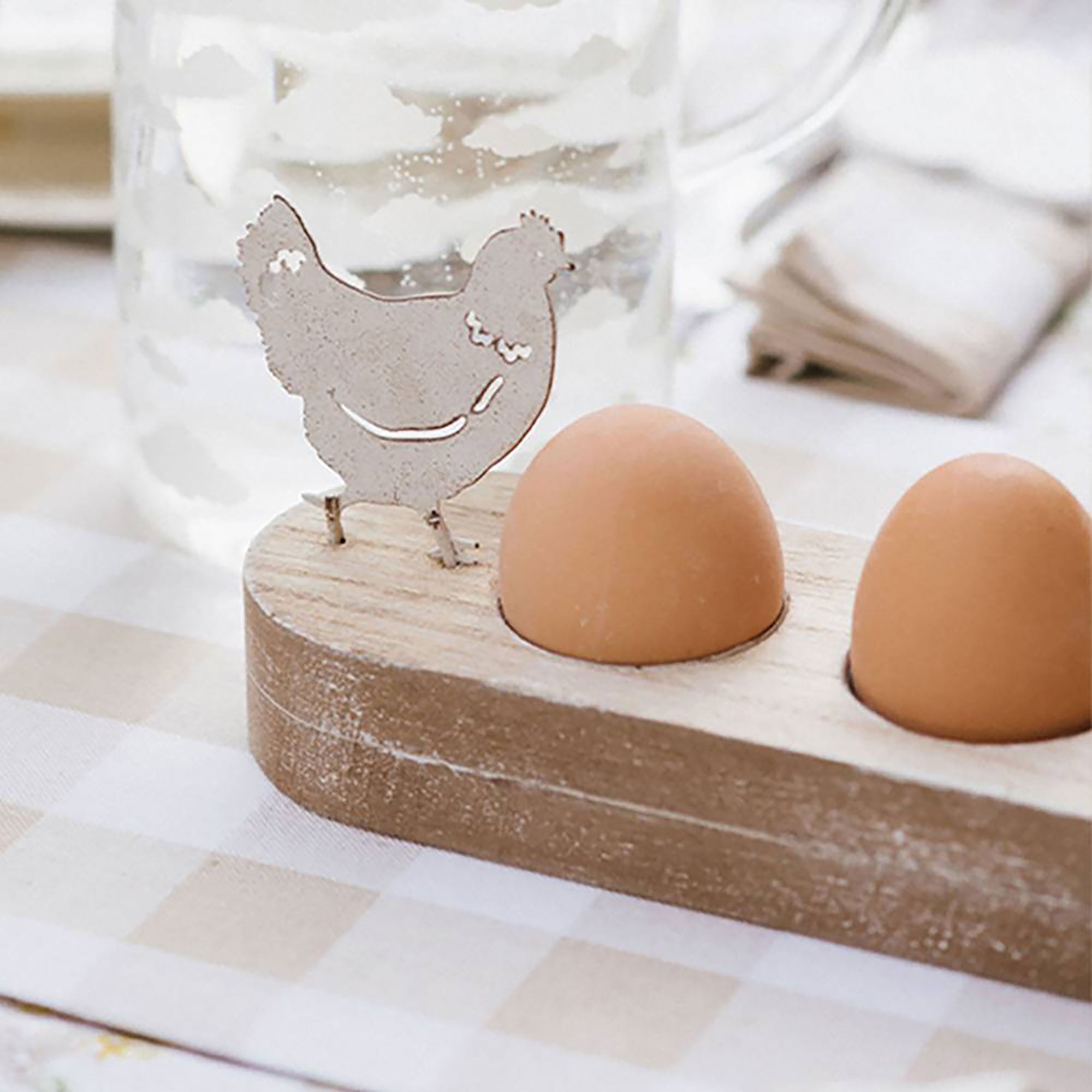 Portauova in legno pasquale decorazione Pasqua galline Nuvole di Stoffa 6121